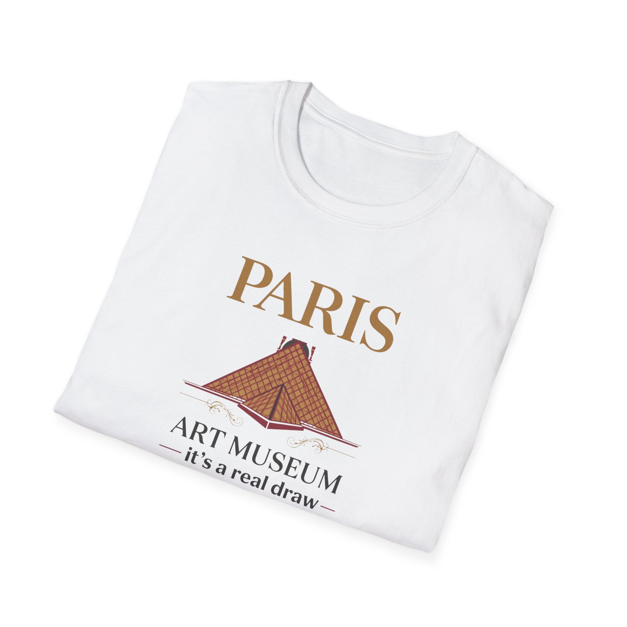 Paris Art Museum T-Shirt – 'It's a Real Draw' Louvre Pyramid Graphic Tee