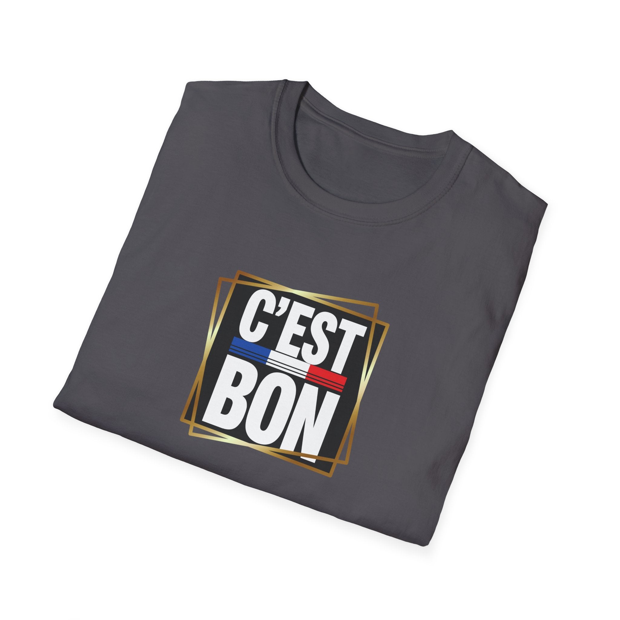 C'EST BON T-Shirt | French Phrase Graphic Tee, Bold Typographic Design