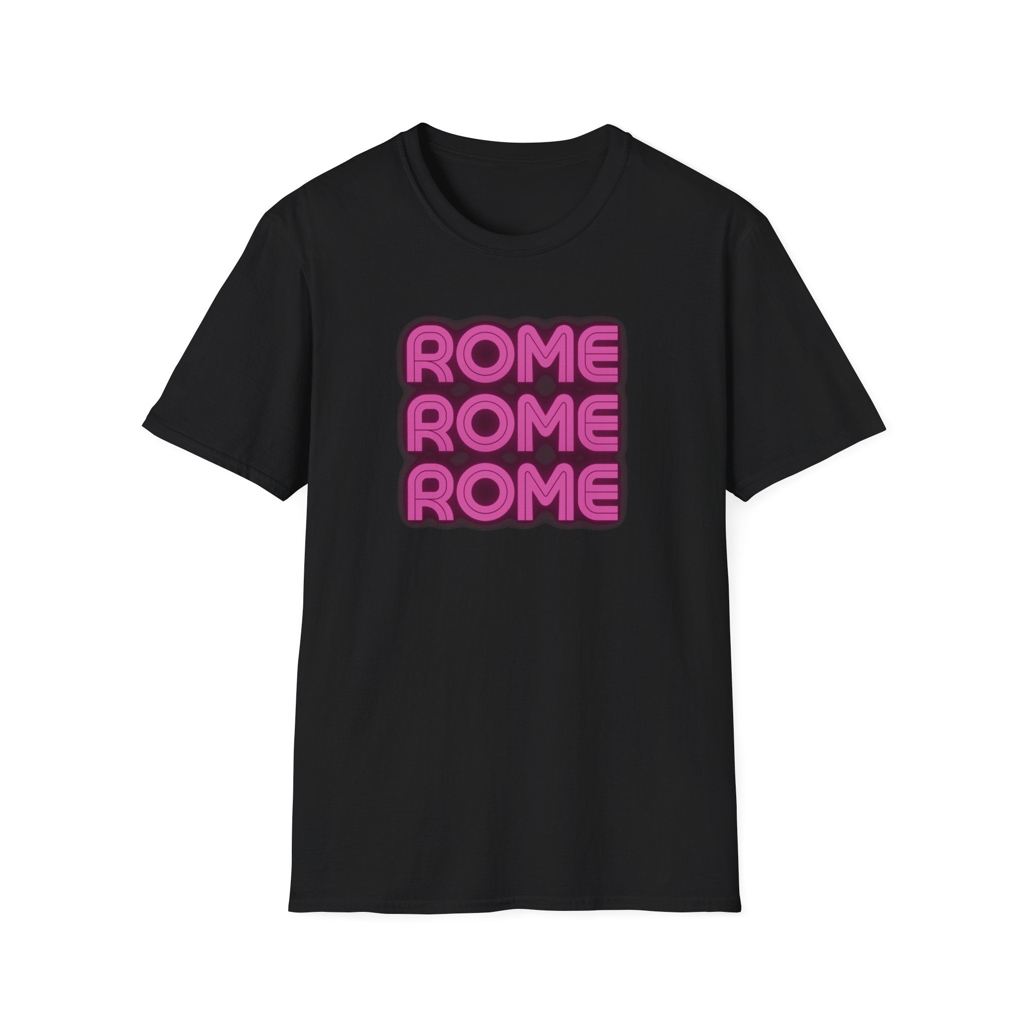 Rome Rome Rome T-Shirt | Pink Retro Text Tee