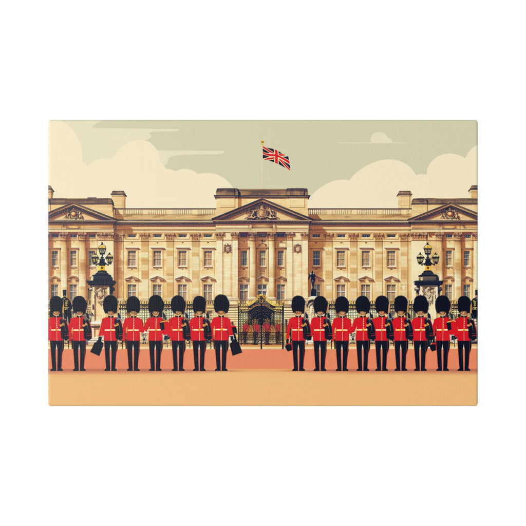 Buckingham Palace Guards Canvas Wall Art — British Royal Guard Illustration