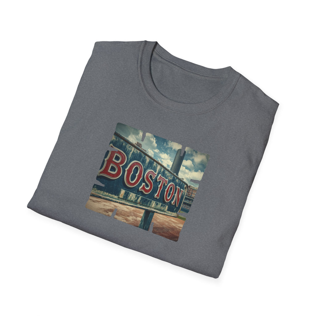 Boston Neon Sign T-Shirt | Cityscape Vintage Photo Tee