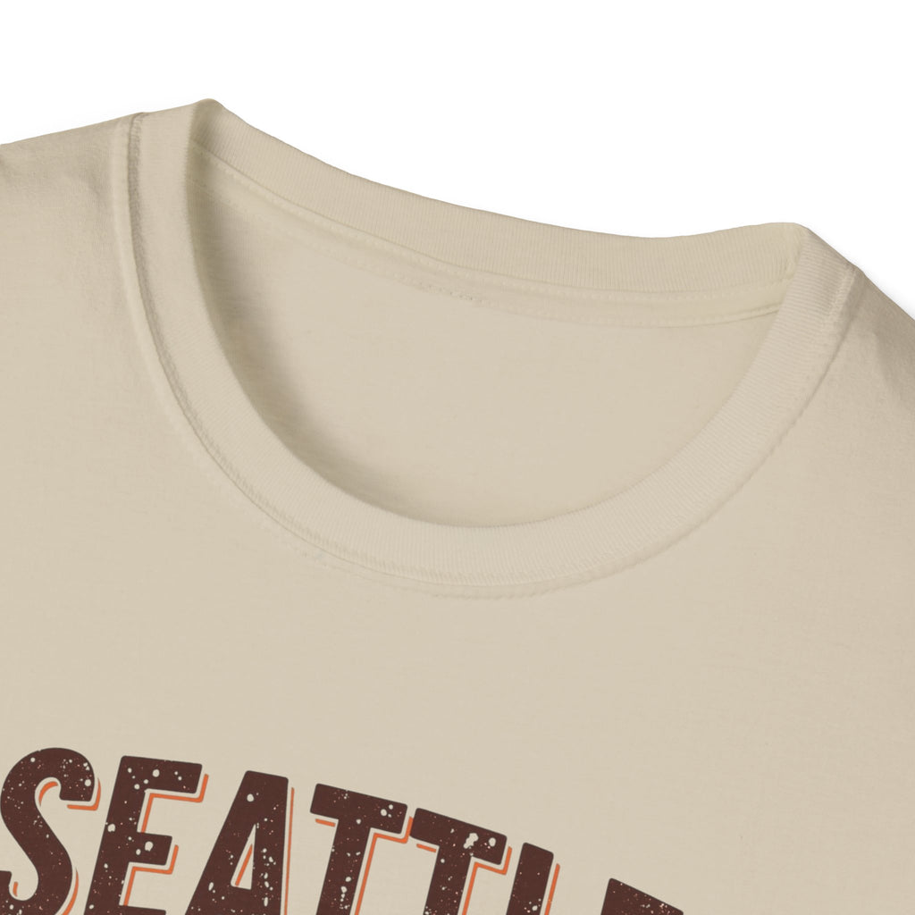 Seattle T-Shirt — "This City Runs on Caffeine and Chaos"