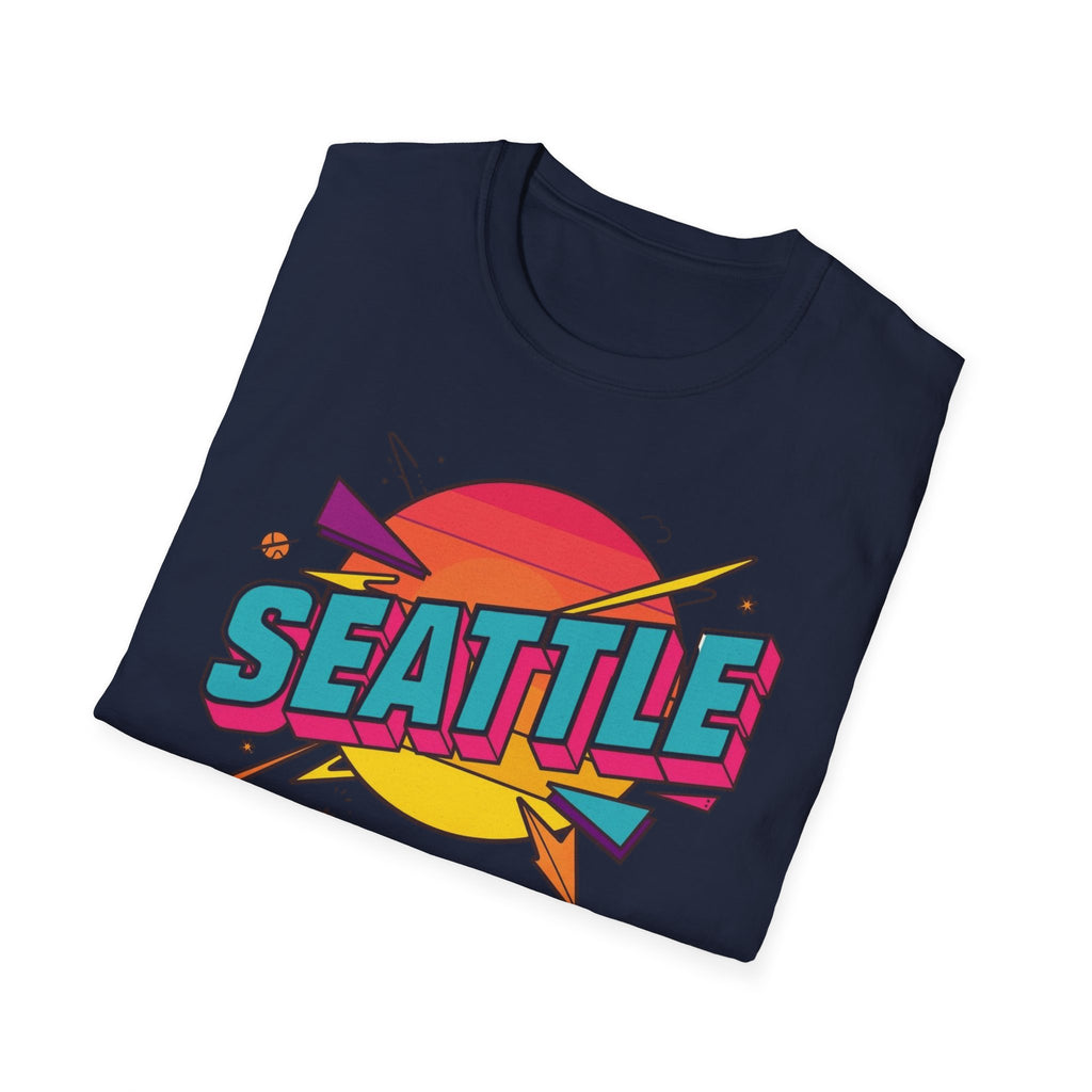 Seattle Retro Sunset T-Shirt — Vintage 80s City Graphic Tee