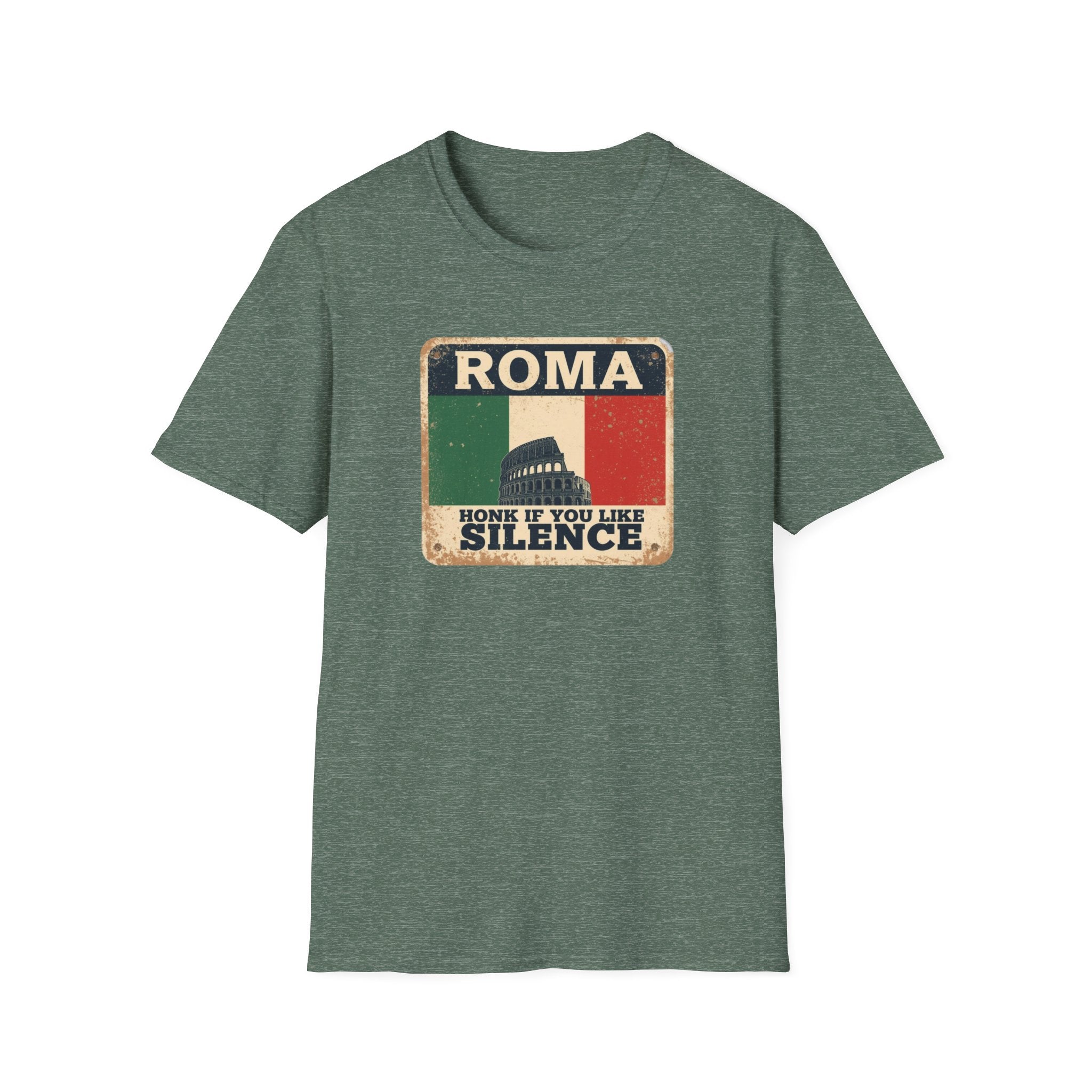 Roma Vintage Italy T-Shirt — "Honk If You Like Silence" Retro Rome Tee