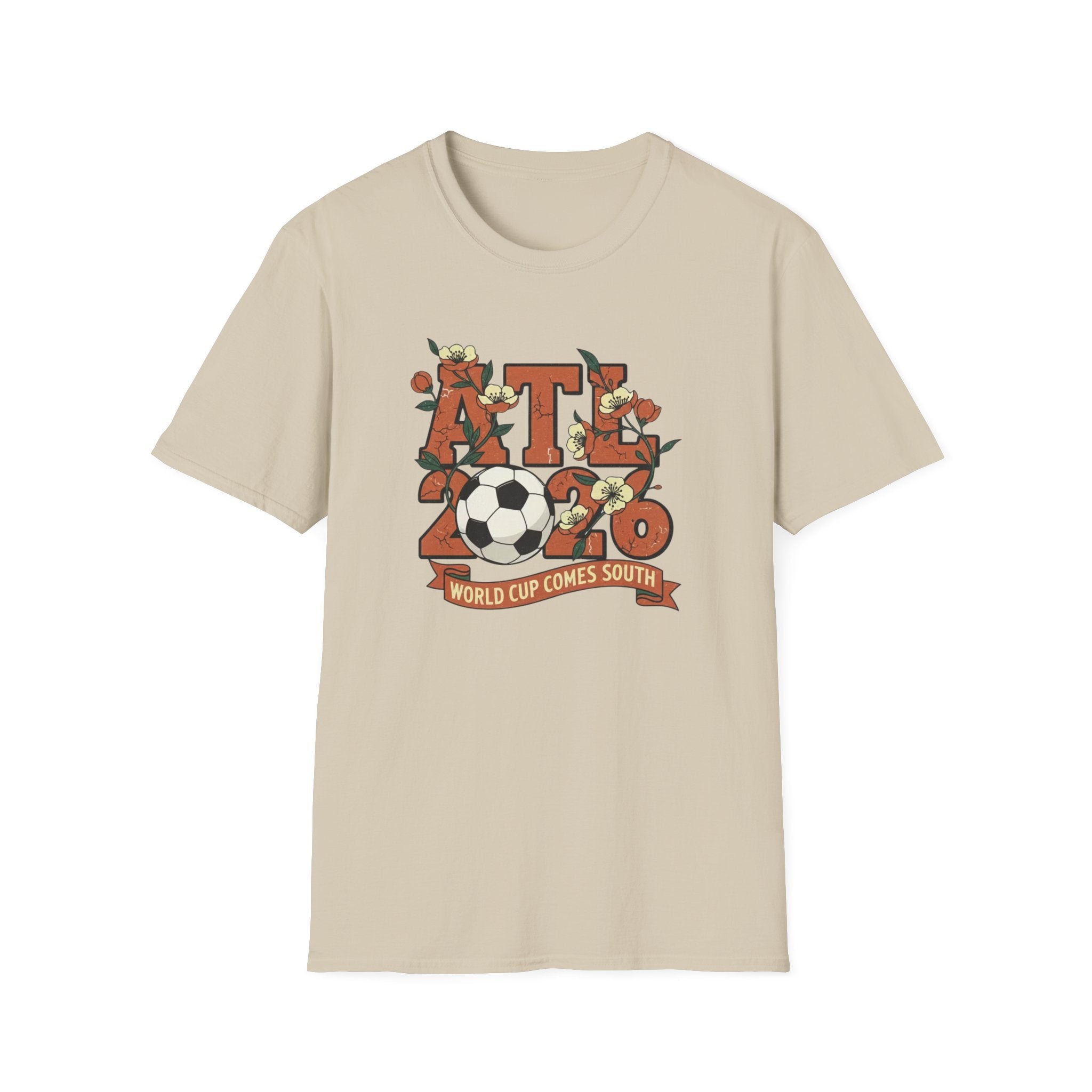 Atlanta (ATL) World Cup 2030 Soccer T-Shirt — "World Cup Comes South" Retro Design