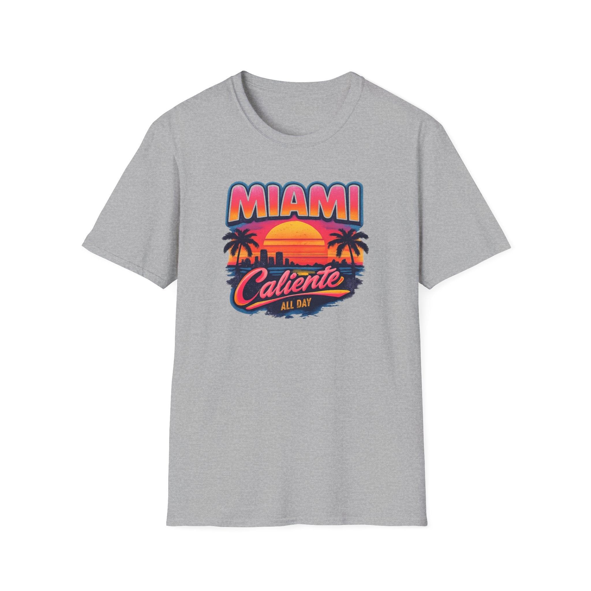 Miami Caliente Sunset T-Shirt — Vintage Palm Beach Vacation Tee