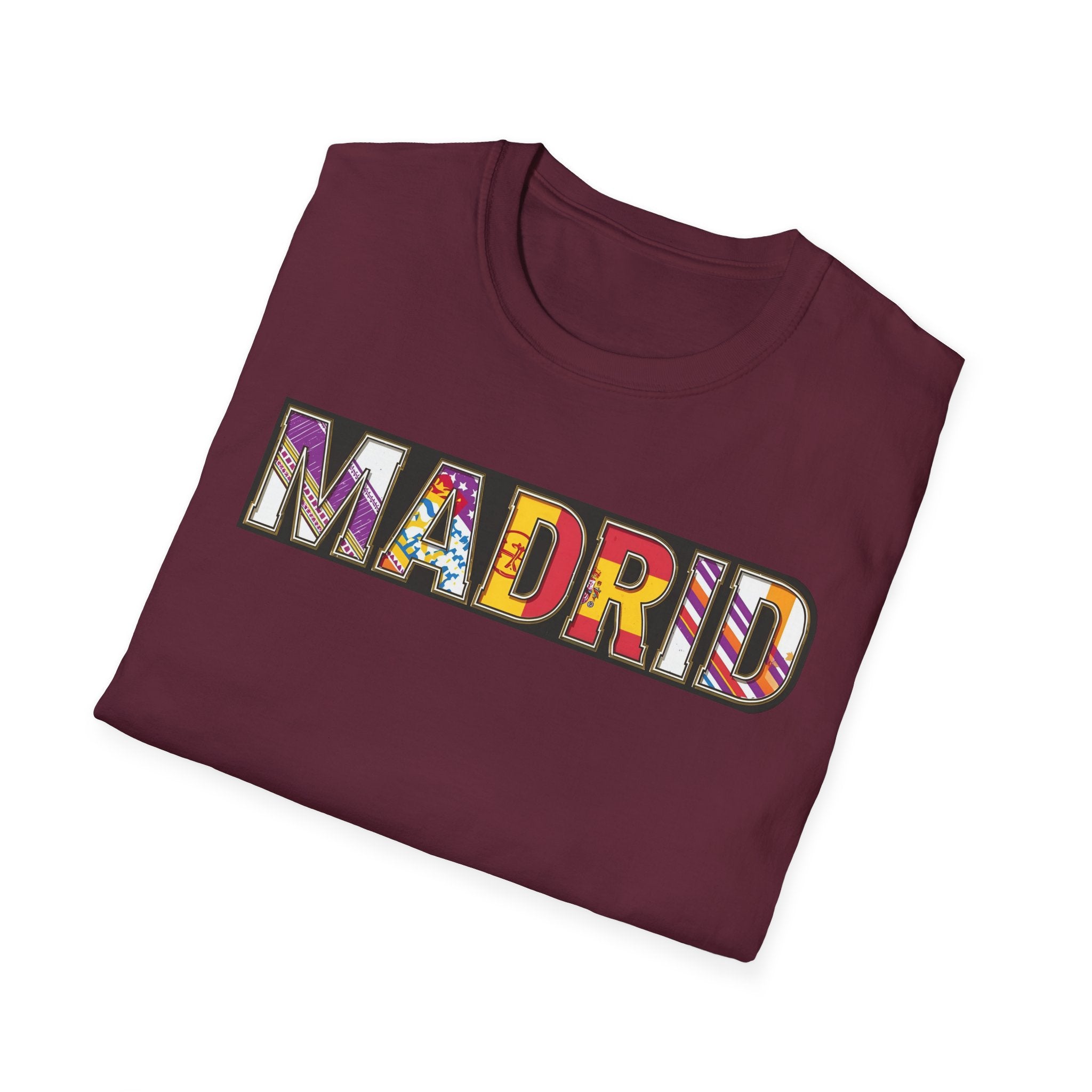 Madrid Colorful Lettering T-Shirt | City Typography Travel Shirt