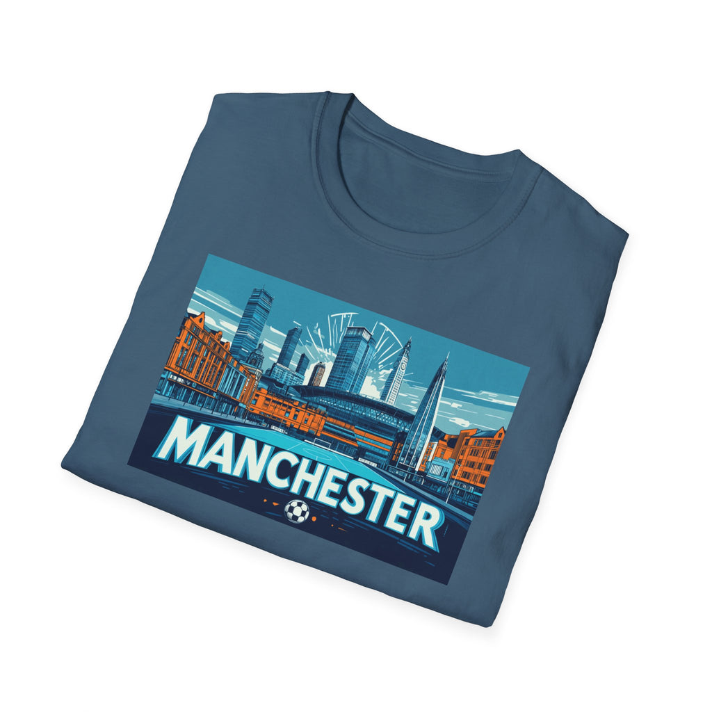 Manchester skyline T-Shirt | Cityscape graphic tee, England travel souvenir