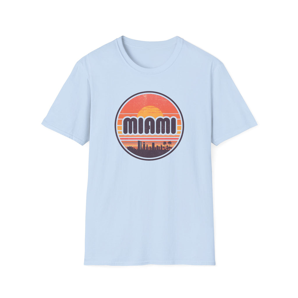 Miami Sunset T-Shirt — Retro Beach Skyline Tee