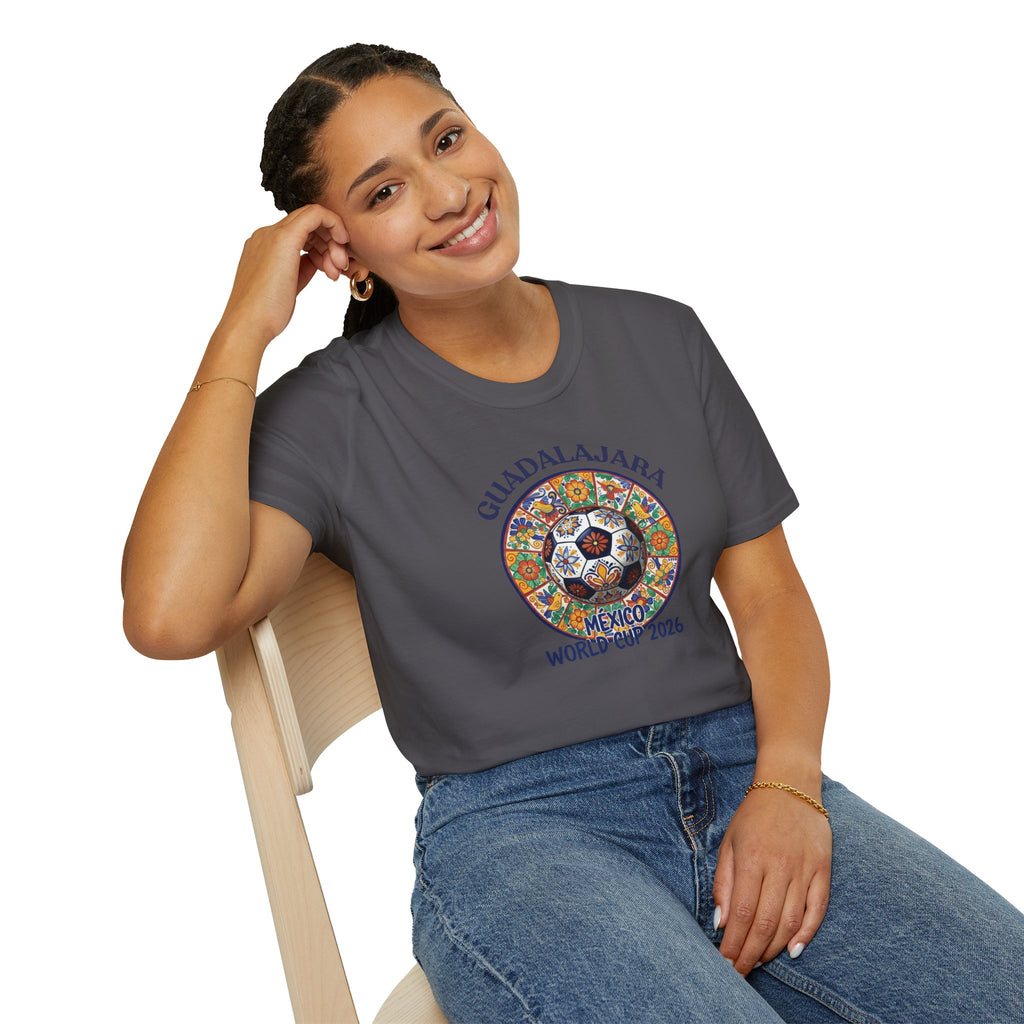 Guadalajara Mexico World Cup 2026 Soccer T-Shirt — Colorful Aztec Ball Design