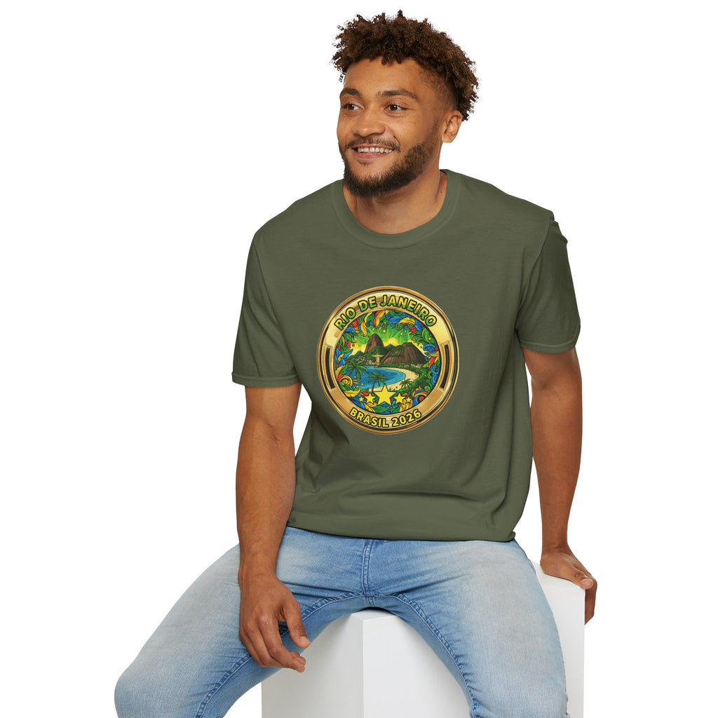 Rio de Janeiro Brazil Travel T-Shirt World Cup 2026 — Vintage Tropical Beach Badge