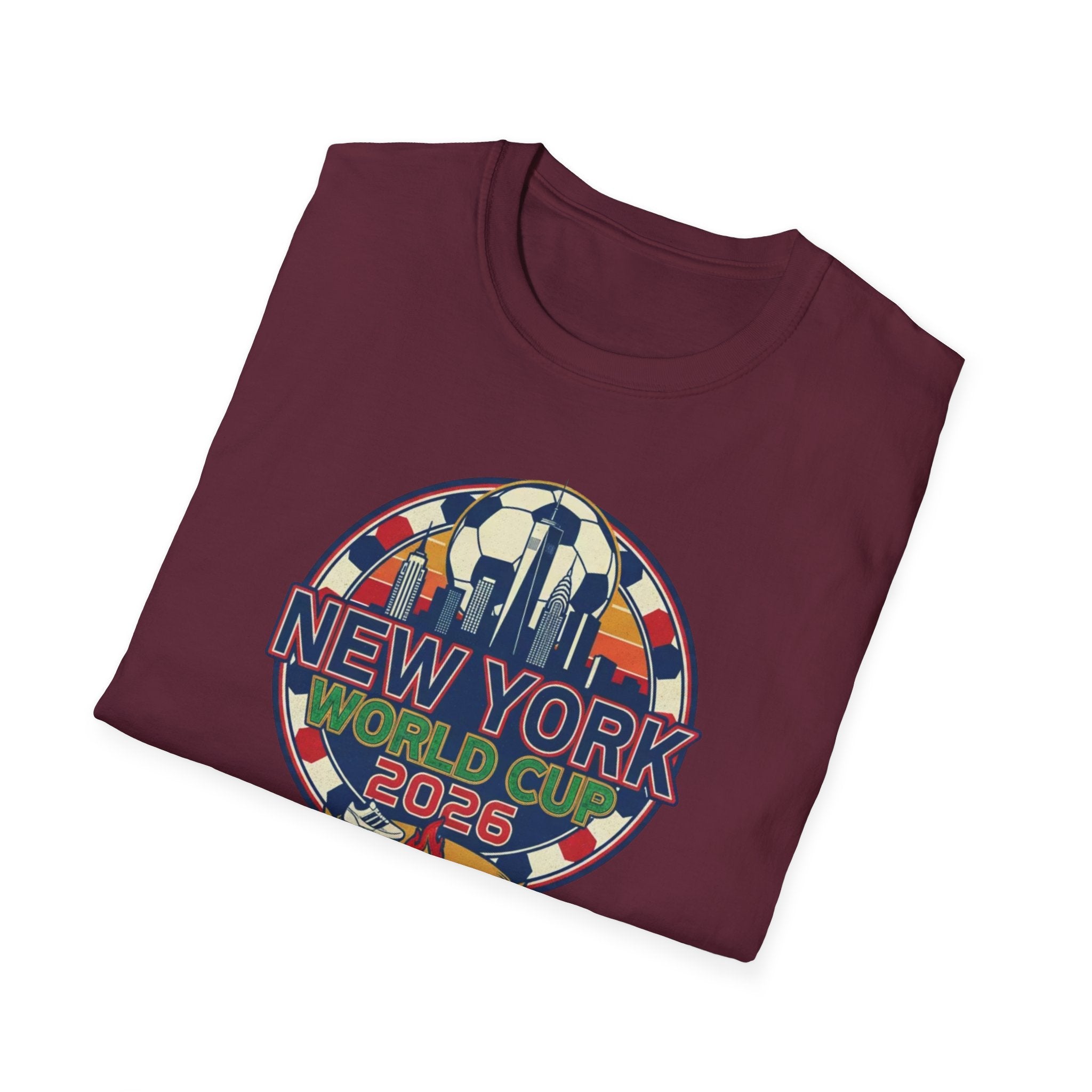 New York World Cup 2026 T-Shirt — Retro City Skyline Soccer Tee
