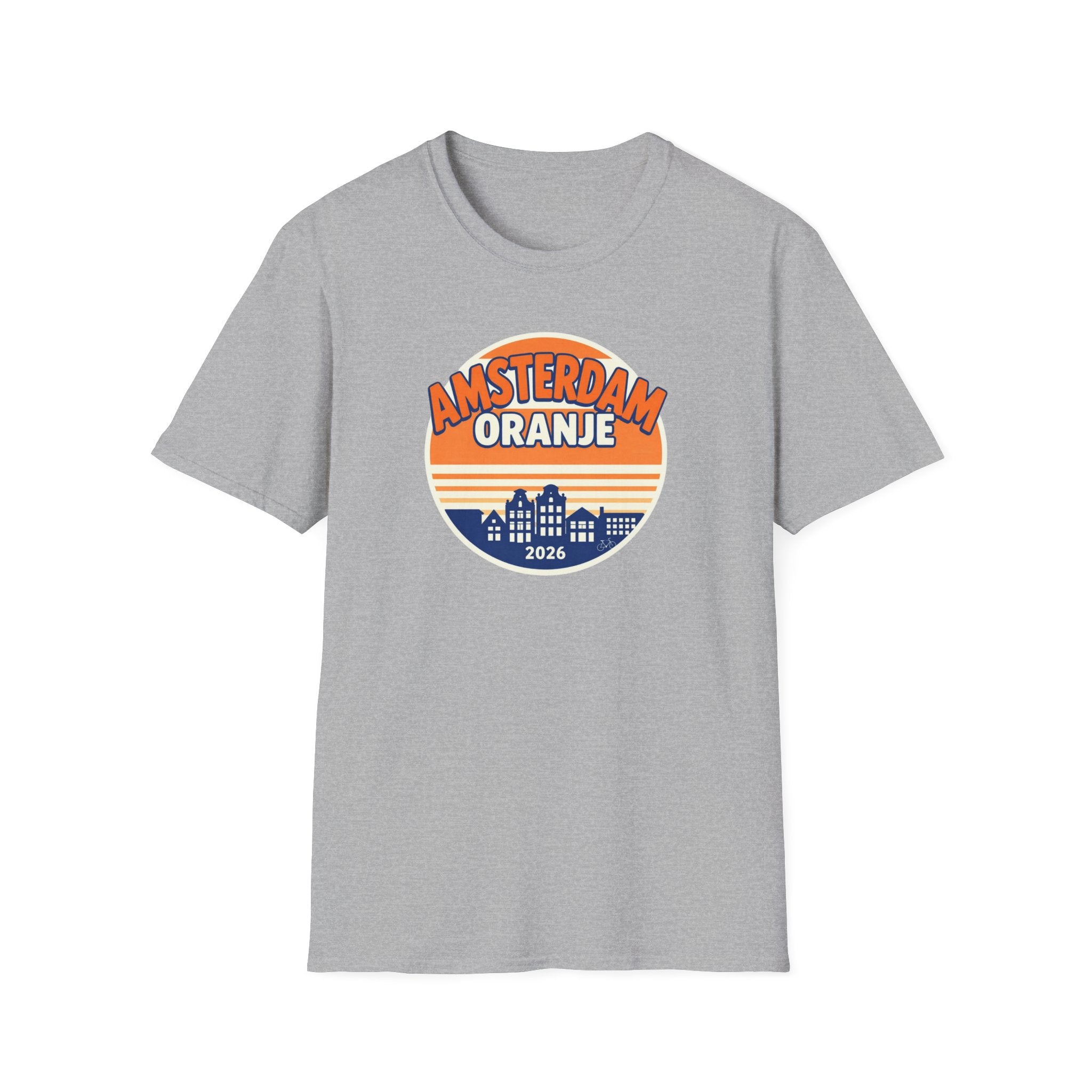 Amsterdam Oranje Vintage Skyline T-Shirt — 2026 Dutch Pride Tee