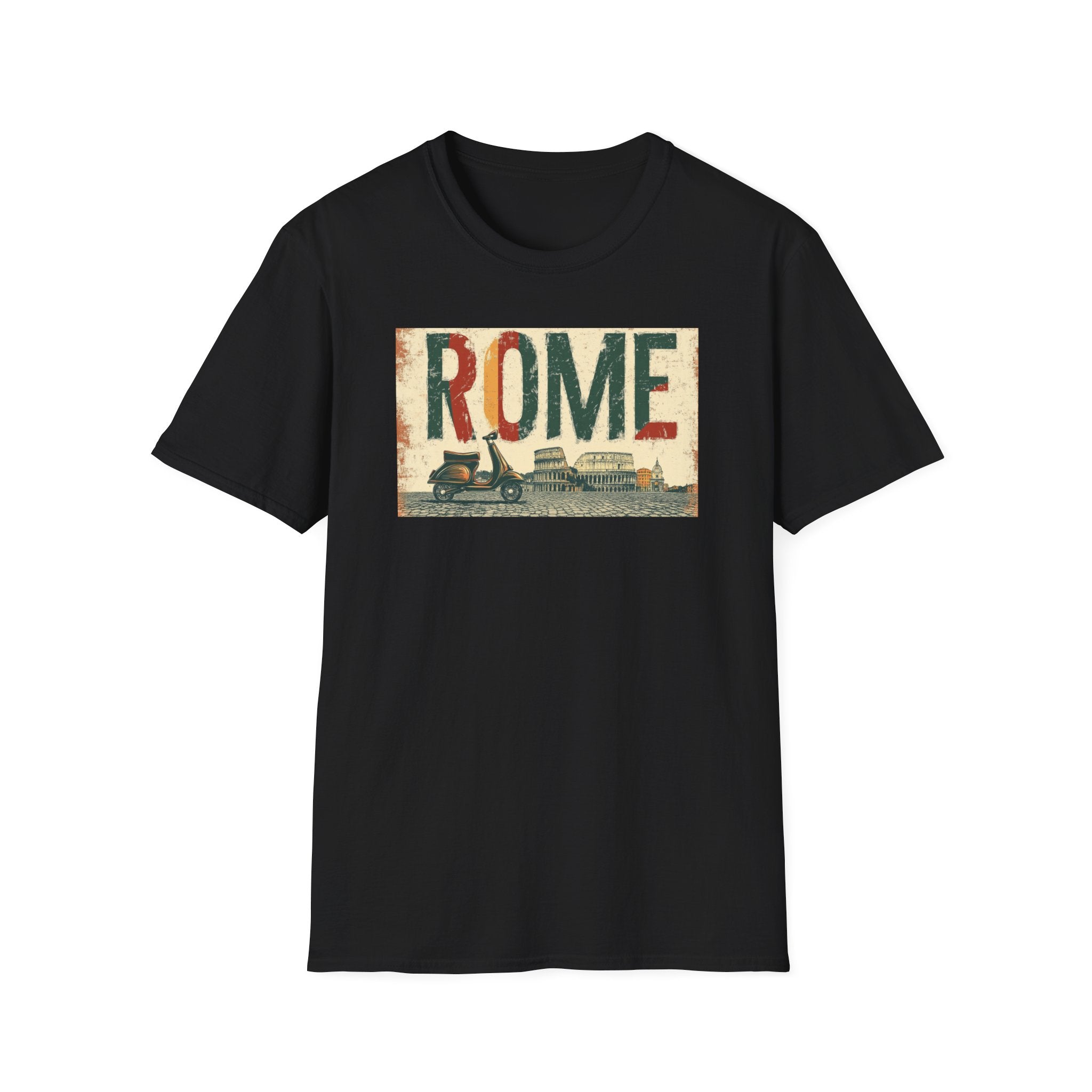Rome Vintage Travel Graphic T-Shirt | Retro Roman Skyline Tee