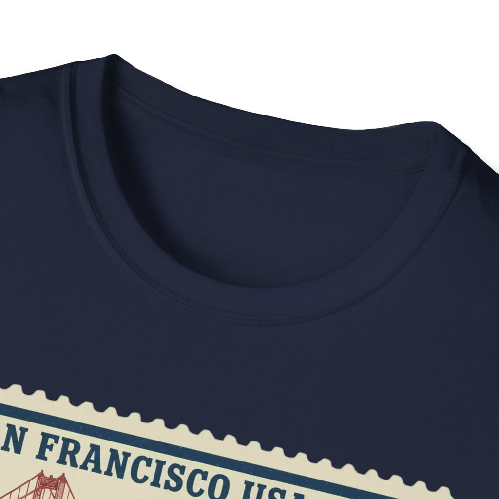 San Francisco 2026 Golden Gate Stamp T-Shirt — Vintage Soccer Postage Design
