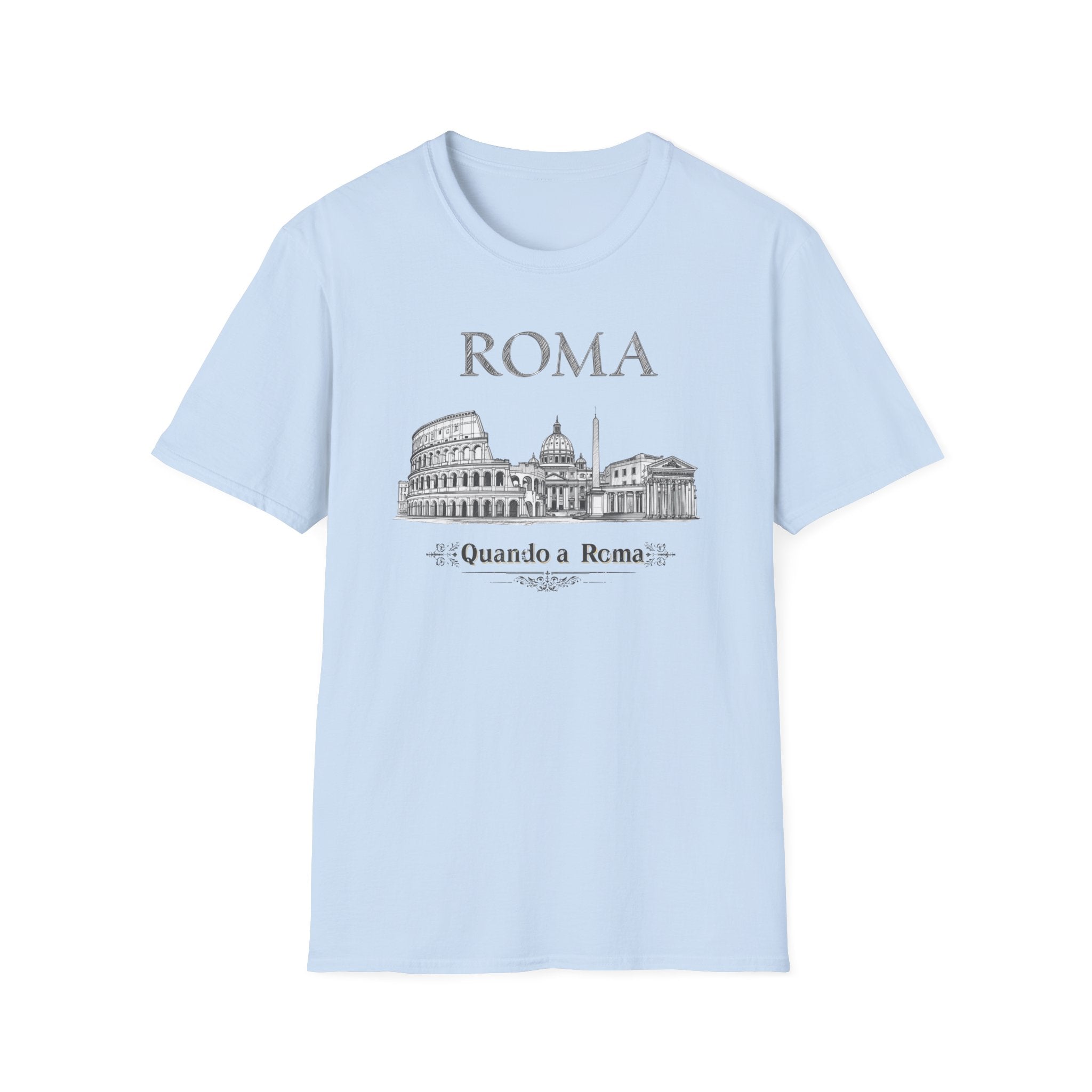 Roma skyline illustration T-Shirt | Colosseum Vatican Stencil
