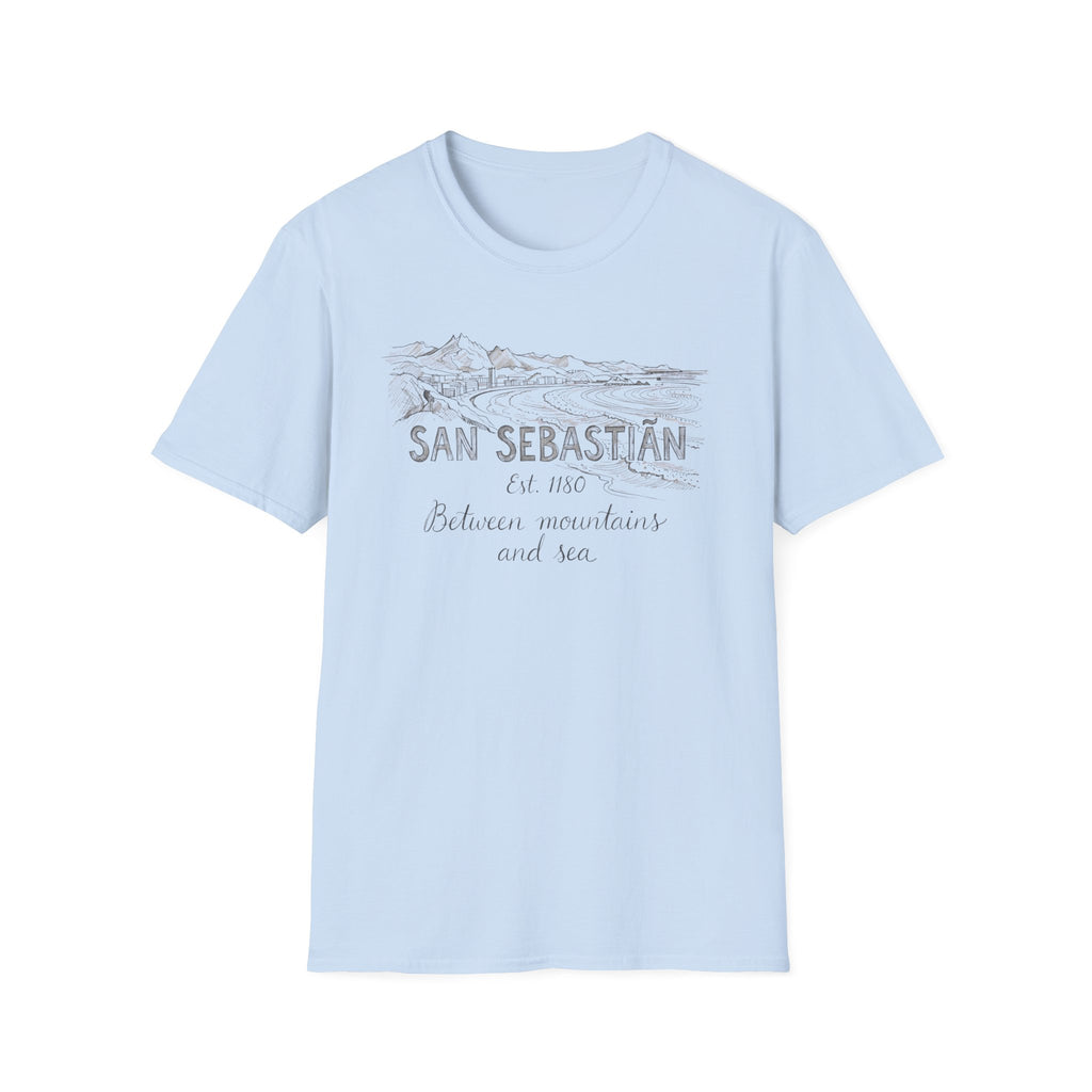 San Sebastián Scenic T-Shirt — Between Mountains and Sea Vintage Travel Tee