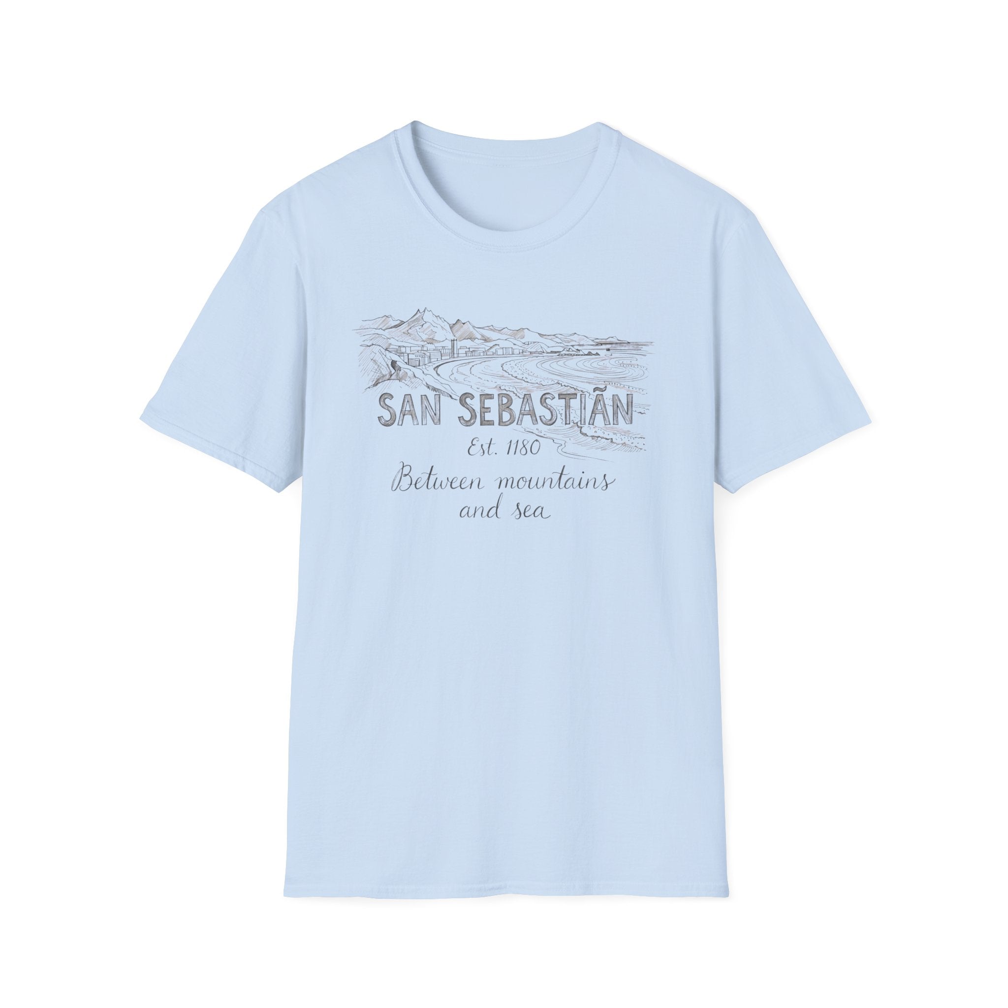 San Sebastián Scenic T-Shirt — Between Mountains and Sea Vintage Travel Tee