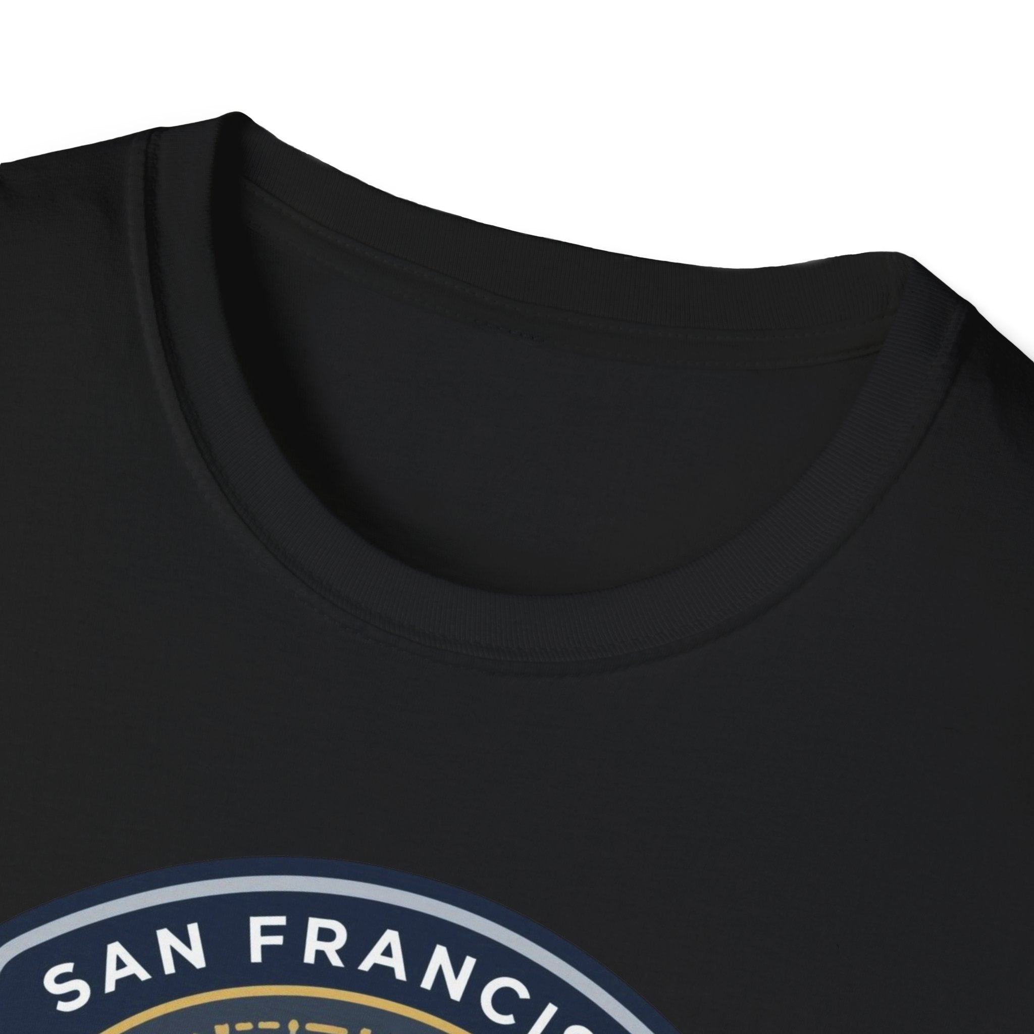 Byte Me San Francisco T-Shirt — Retro Tech Badge Tee (01010)