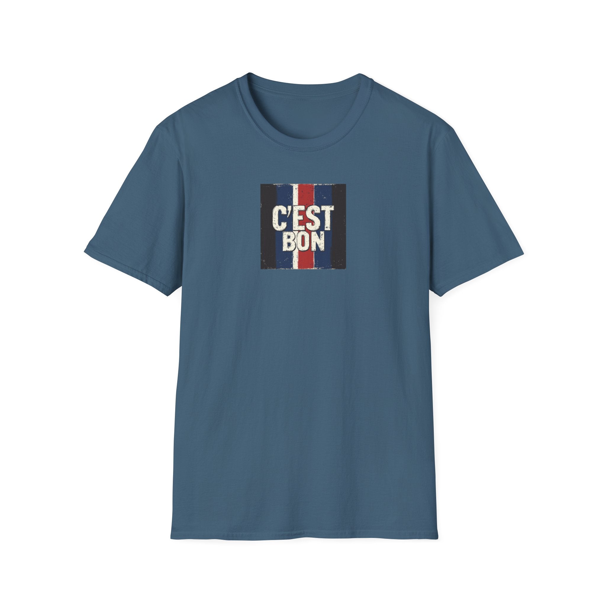 C'est Bon French Flag Stripe T-Shirt | Retro French Phrase Tee