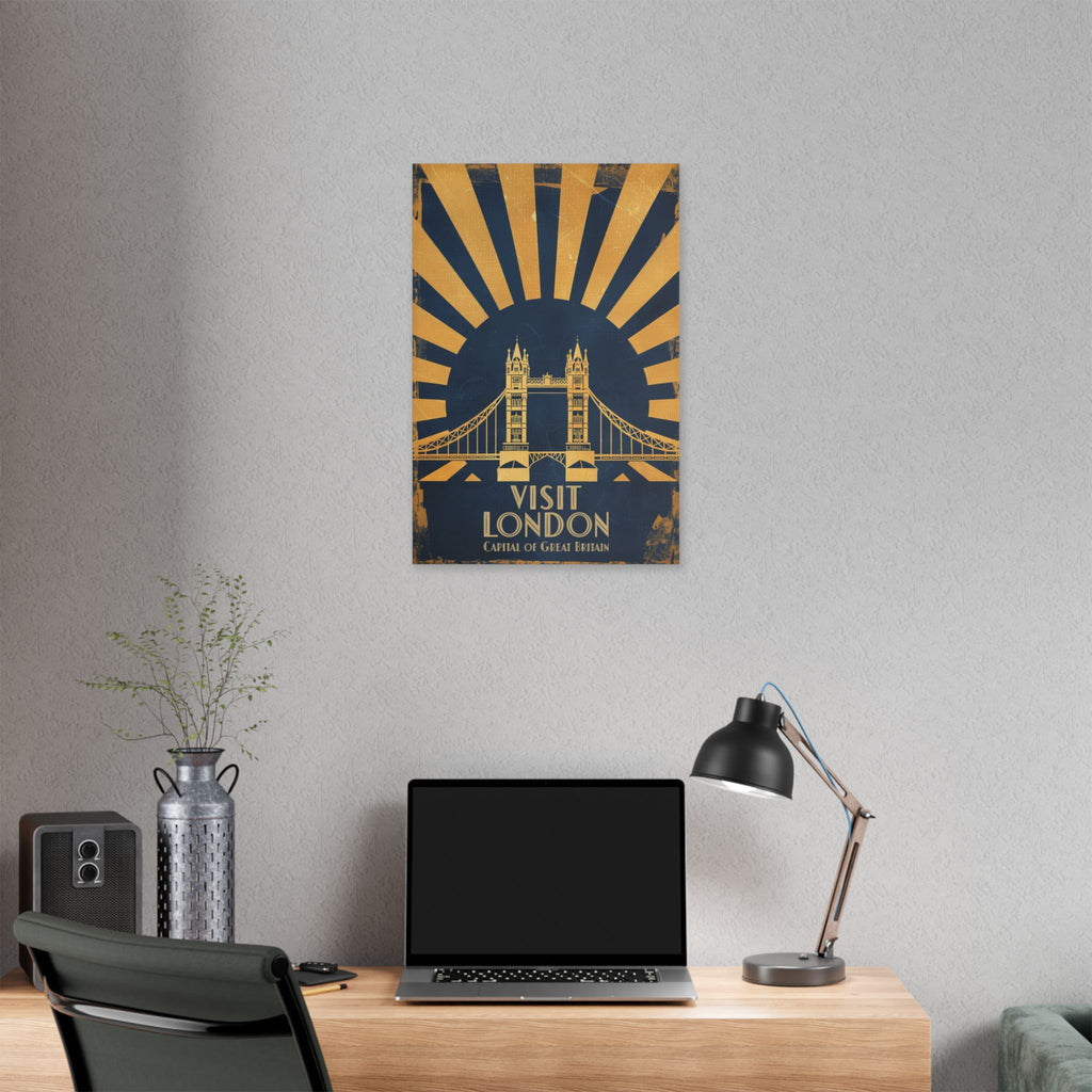 Canvas Wall Art — Vintage 'Visit London' Travel Poster
