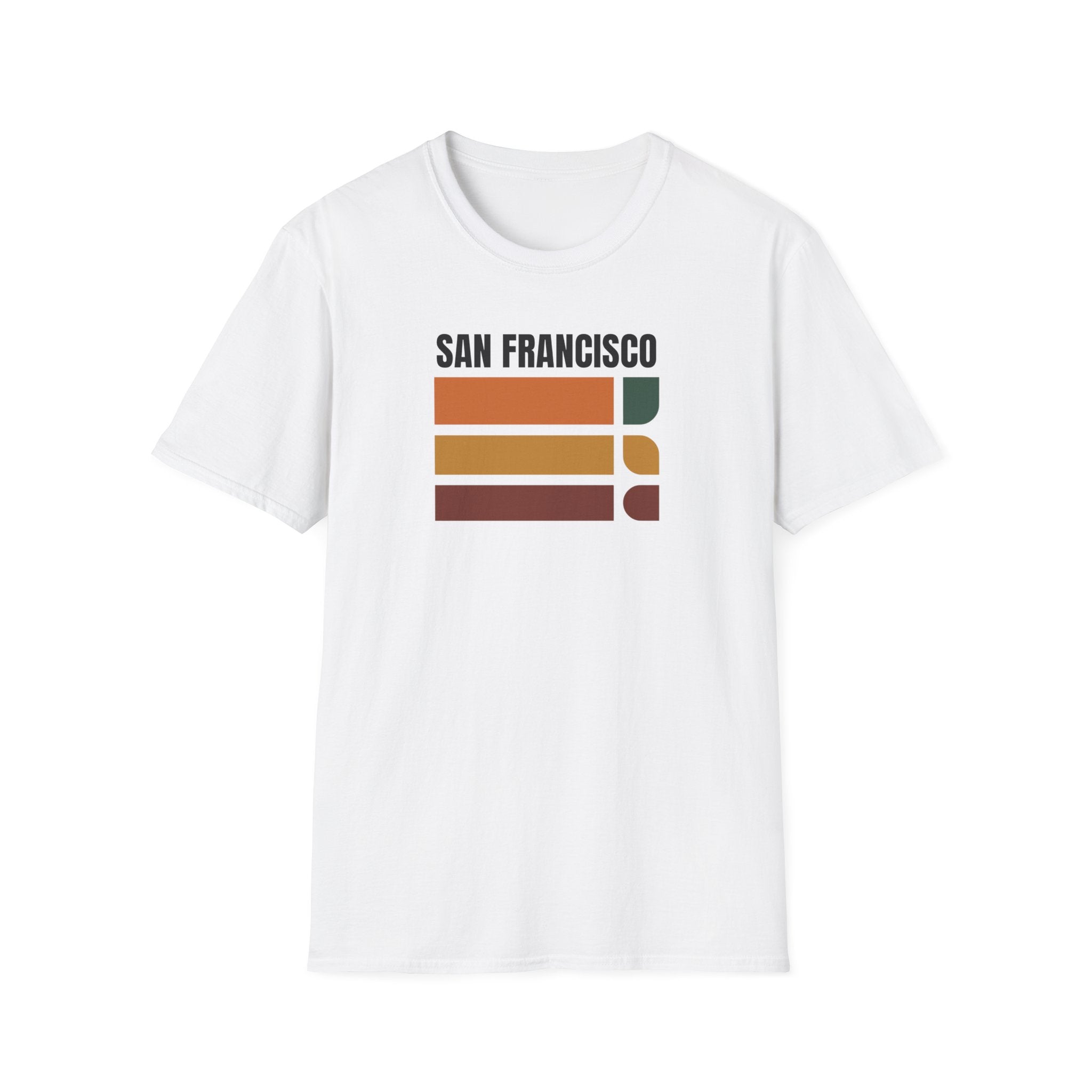 San Francisco Retro Stripes T-Shirt | Vintage City Skyline Bars