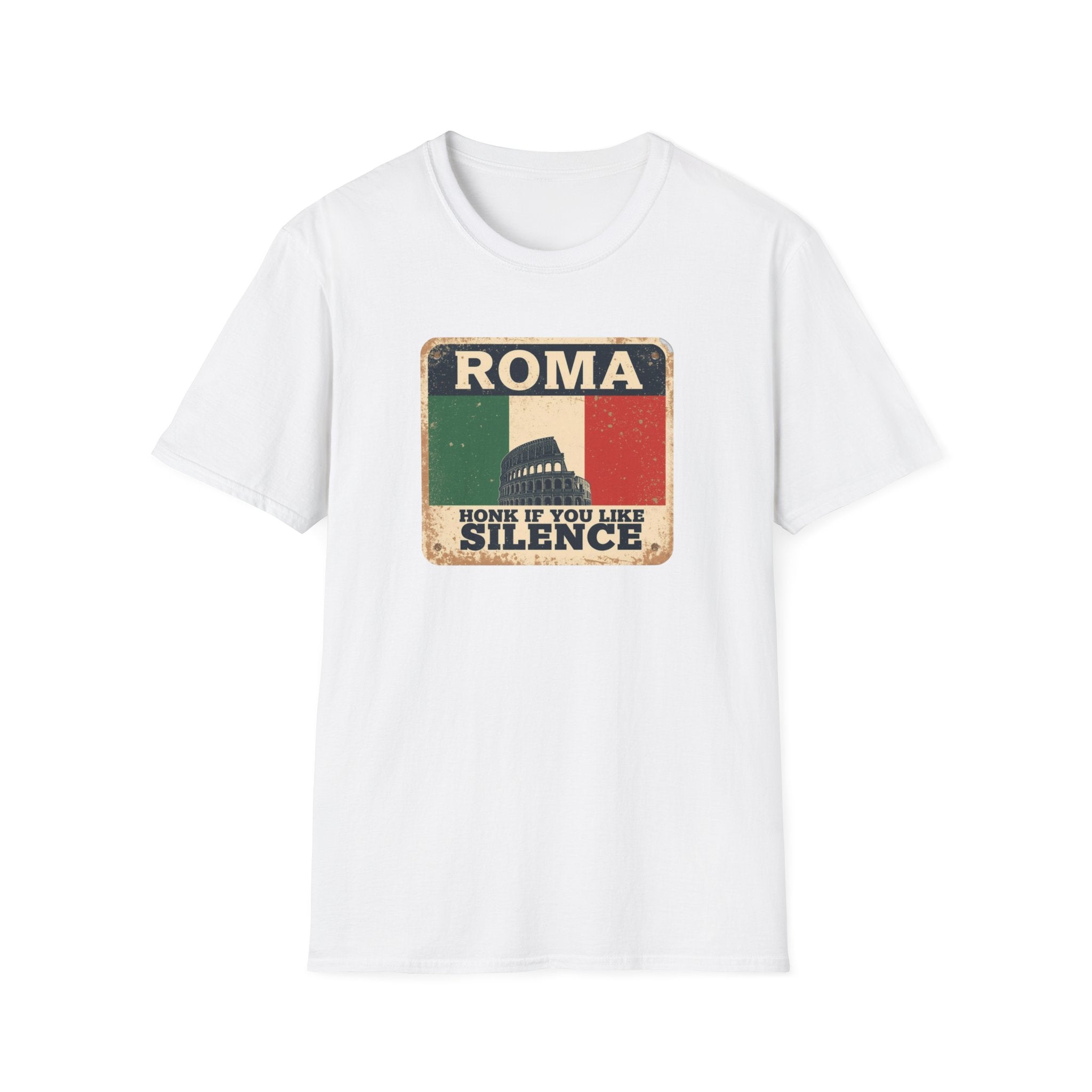 Roma Vintage Italy T-Shirt — "Honk If You Like Silence" Retro Rome Tee