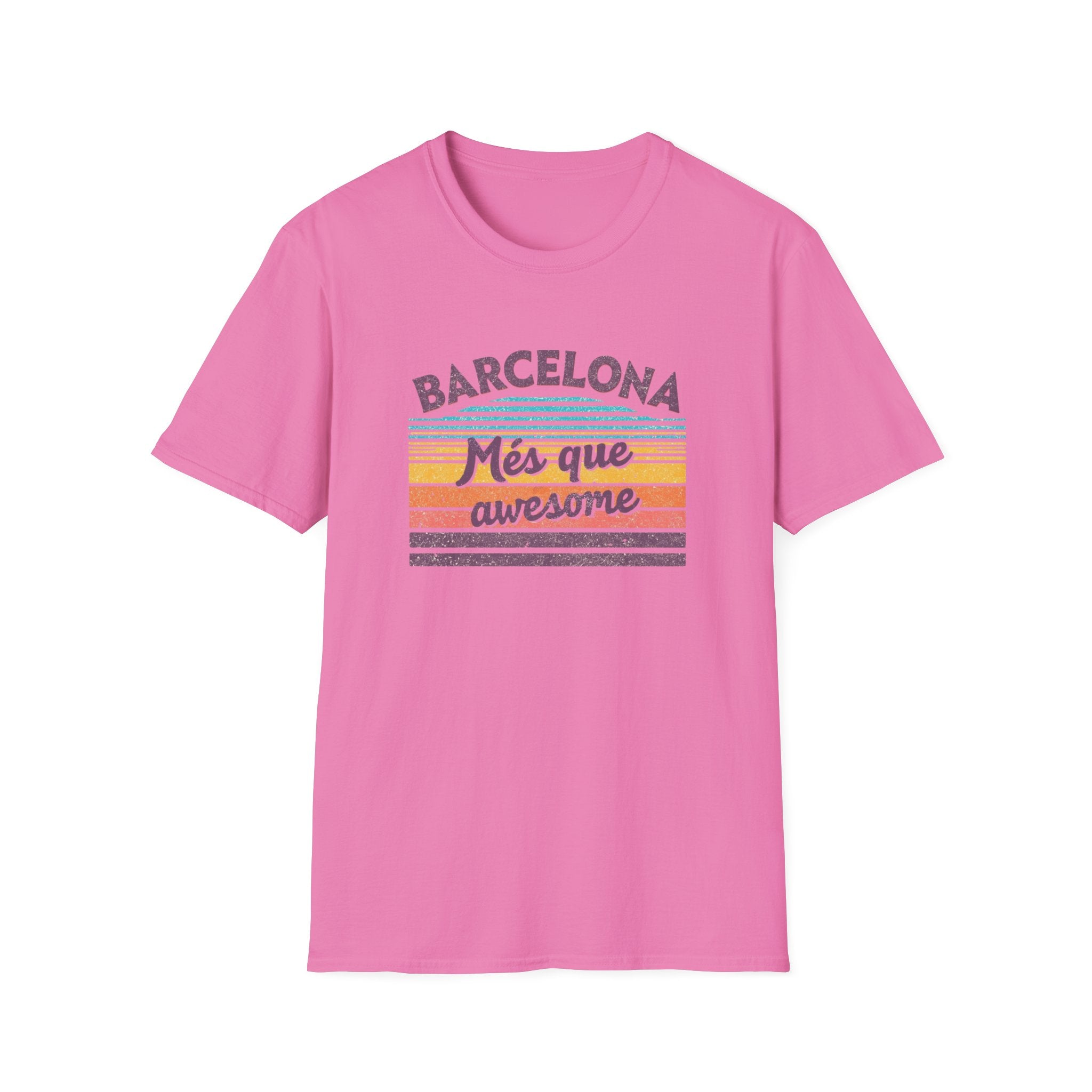 Barcelona "Més que awesome" Retro Striped T-Shirt