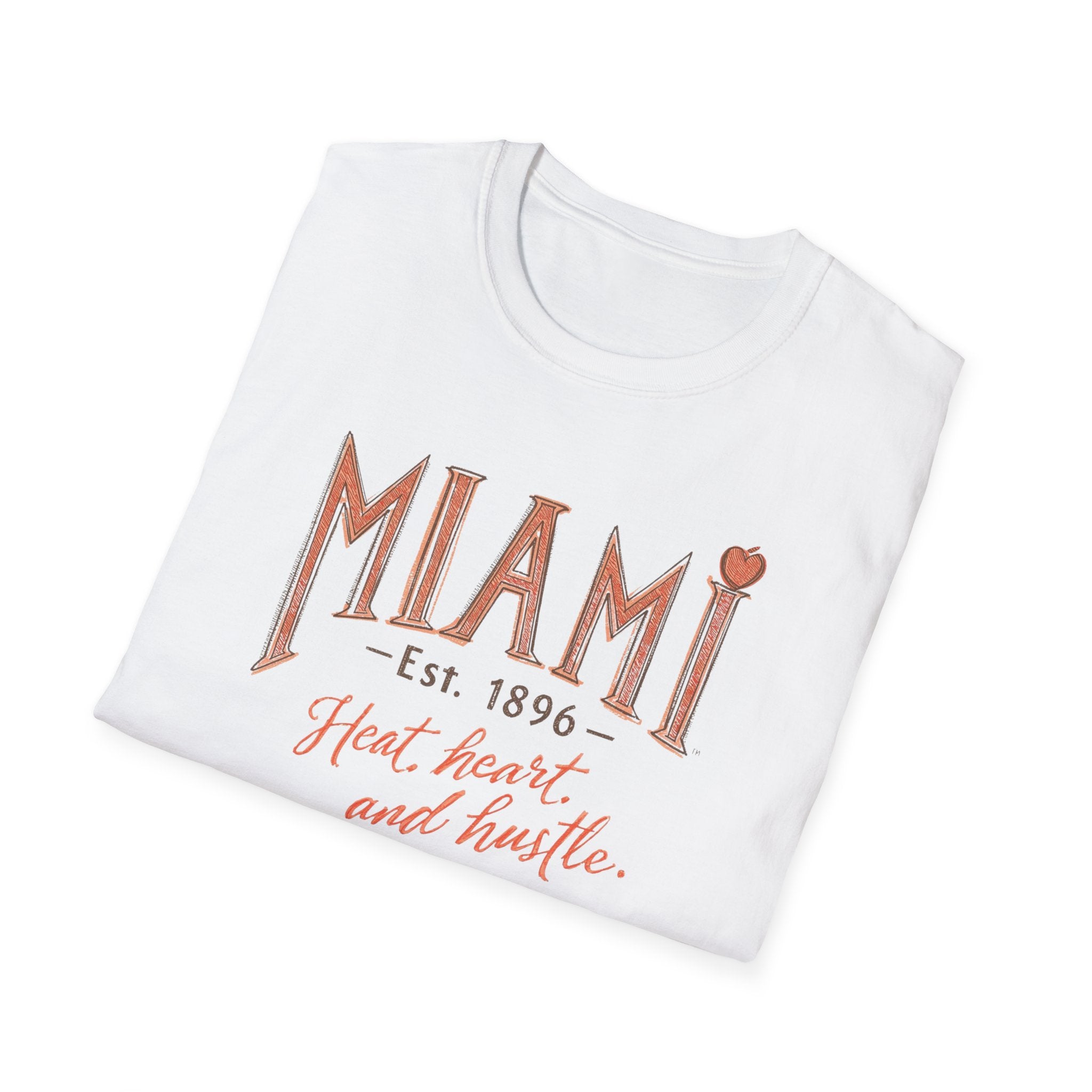 Miami T-Shirt - "Heat, Heart and Hustle" Retro Coastal Graphic Tee