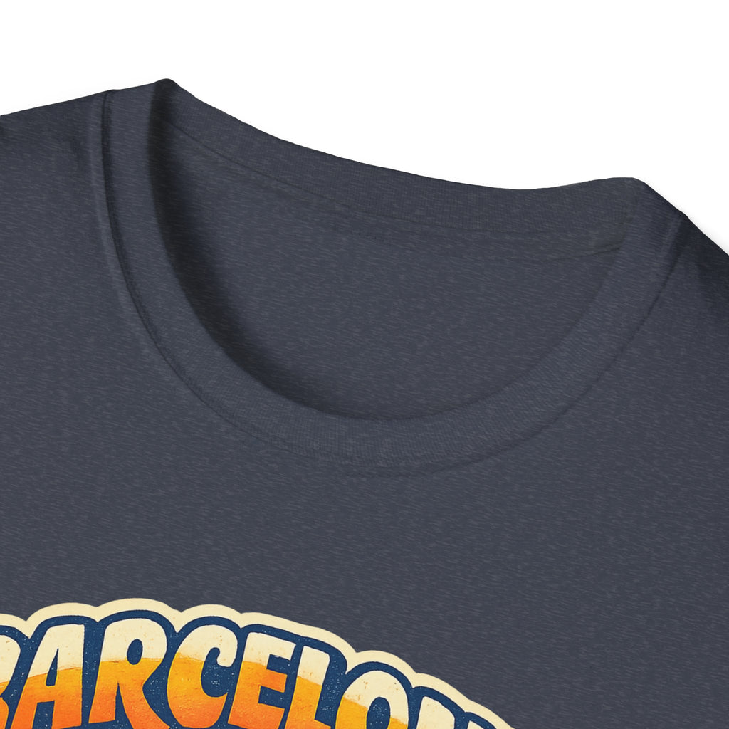Barcelona Sunset Graphic T-Shirt — "Barcelona Más que un sueño" Vintage Beach Tee