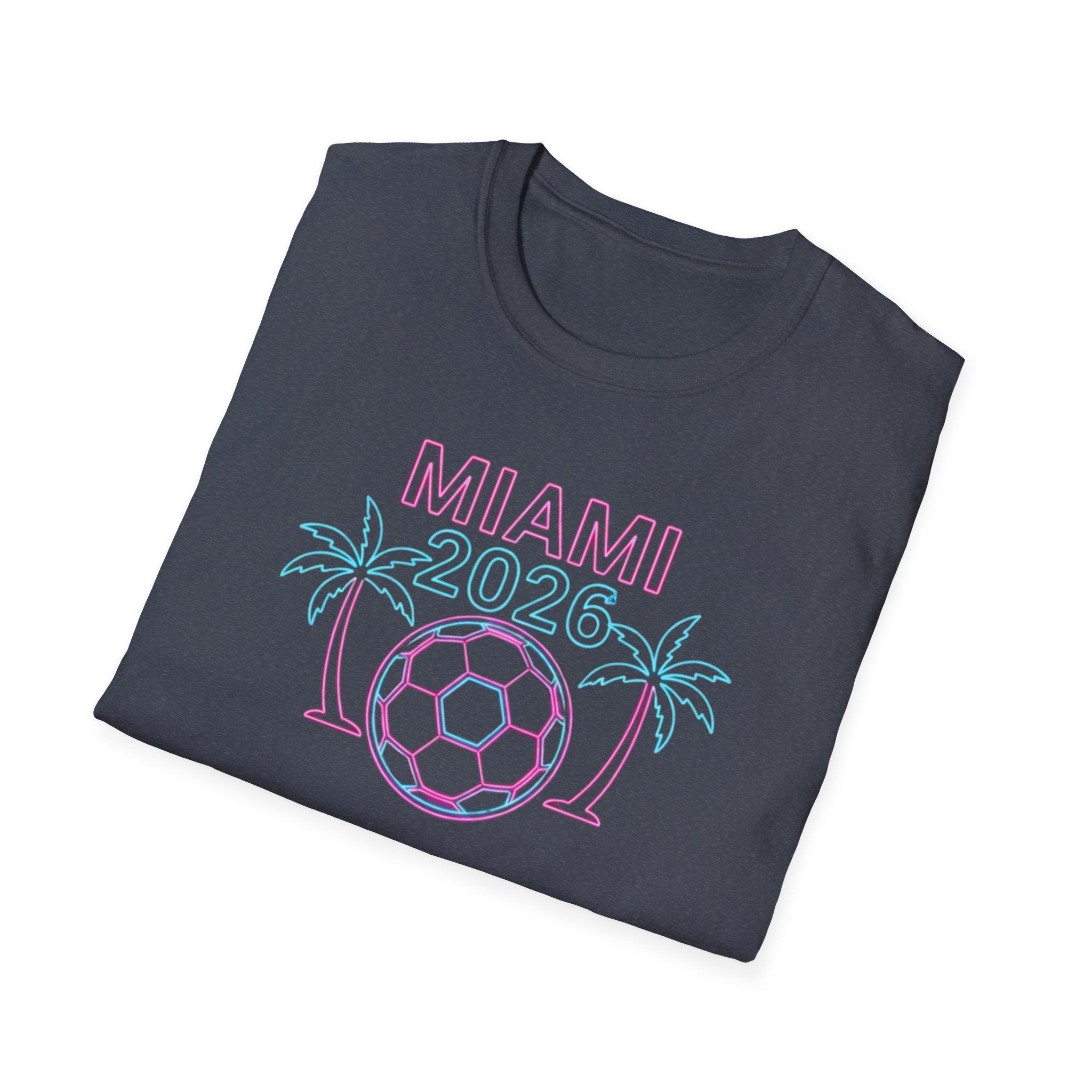 Miami 2026 Soccer T-Shirt — Neon Palm Beach Tournament Tee