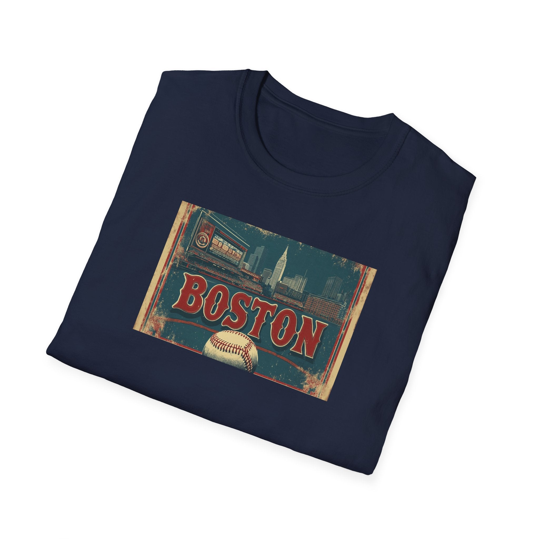 Vintage Boston postcard T-Shirt | city skyline, retro travel design