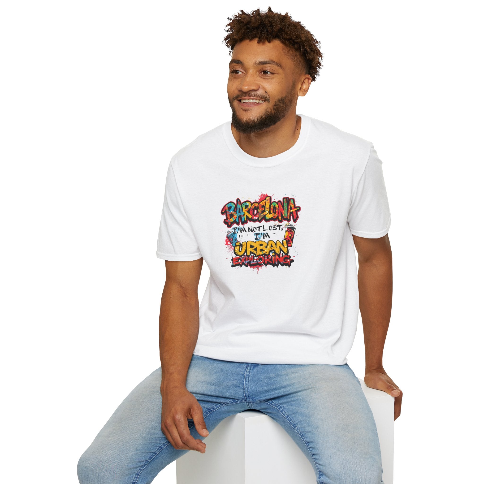 Barcelona Urban Graffiti T‑Shirt – Colorful Street Art Travel Tee