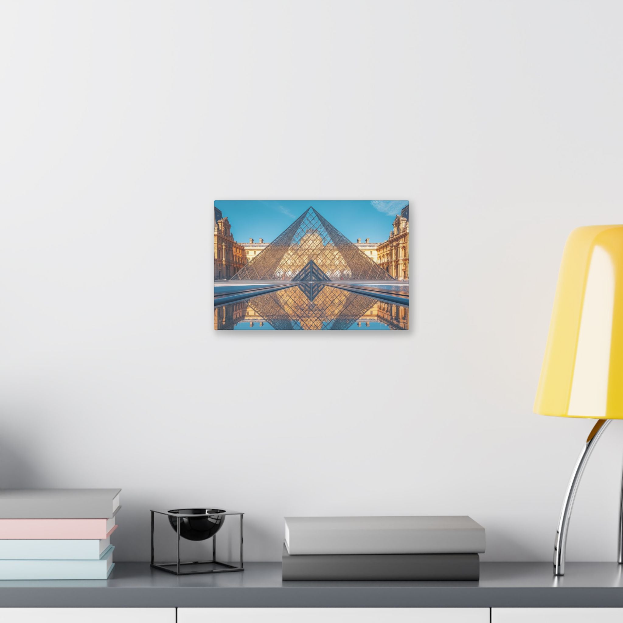 Louvre Glass Pyramid Canvas Print — Paris Travel Wall Art