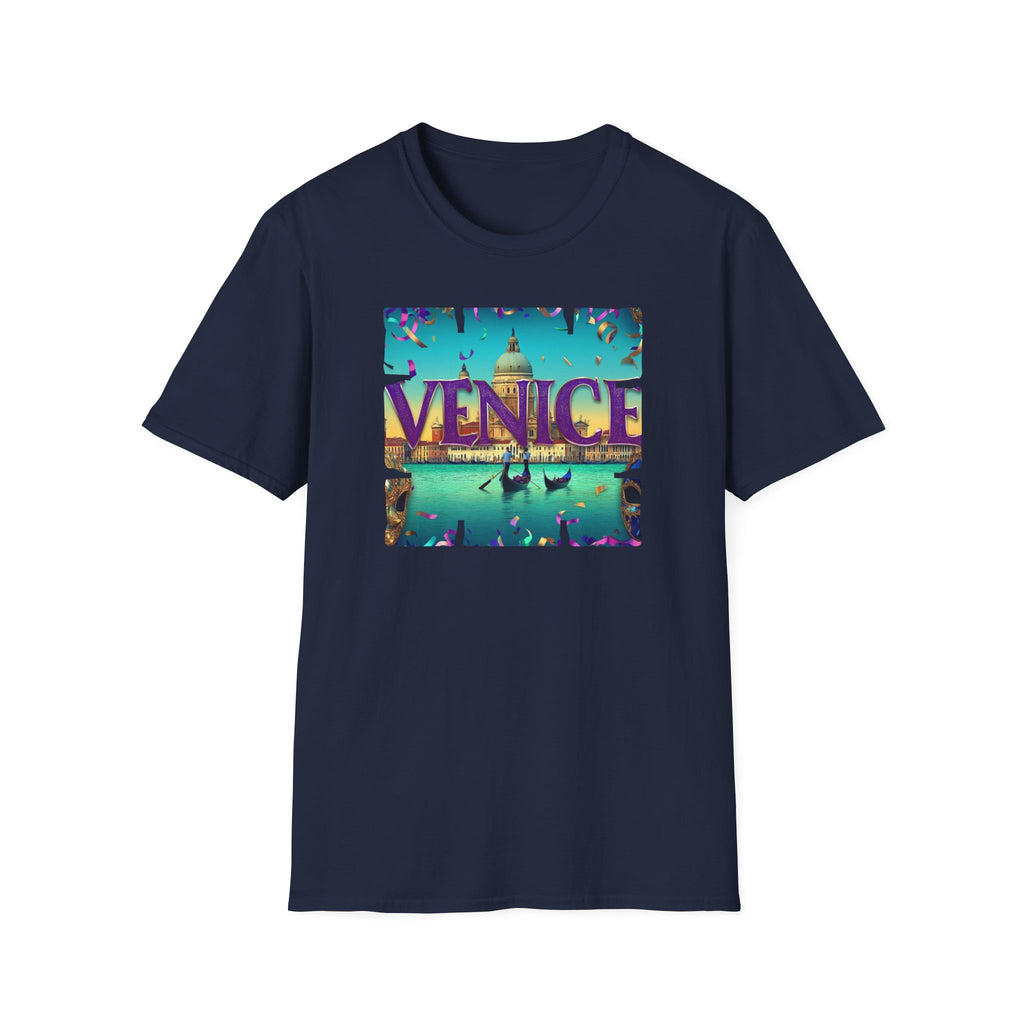 Venice Retro Travel Poster T-Shirt | Italian Canal Gondola Design