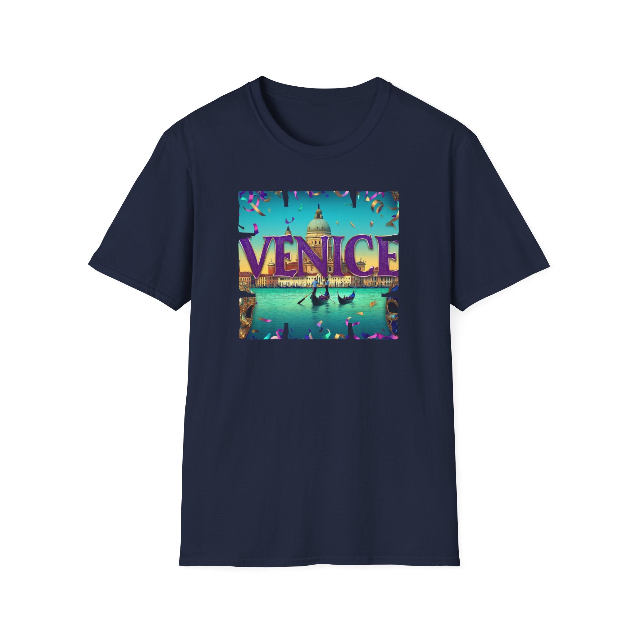 Venice Retro Travel Poster T-Shirt | Italian Canal Gondola Design