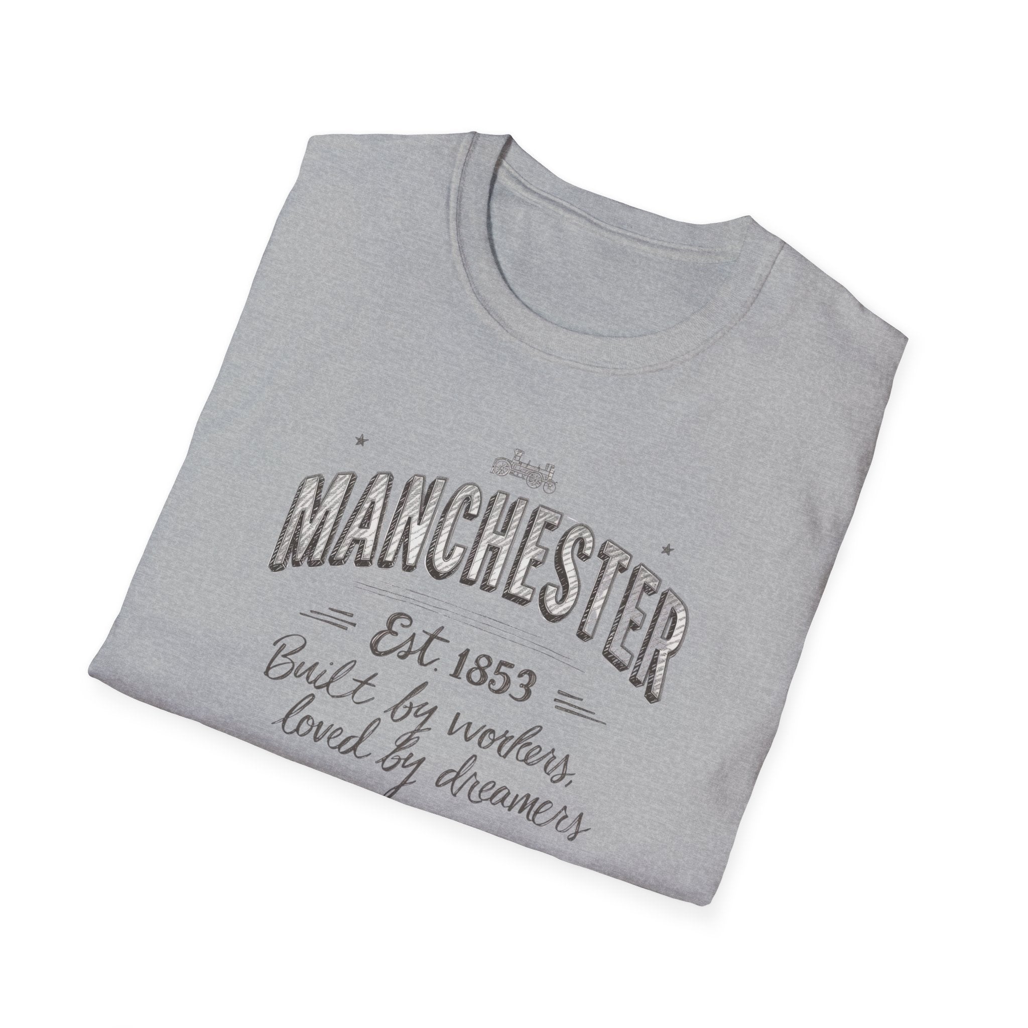 Manchester Vintage T-Shirt — "Built by Workers, Loved by Dreamers"