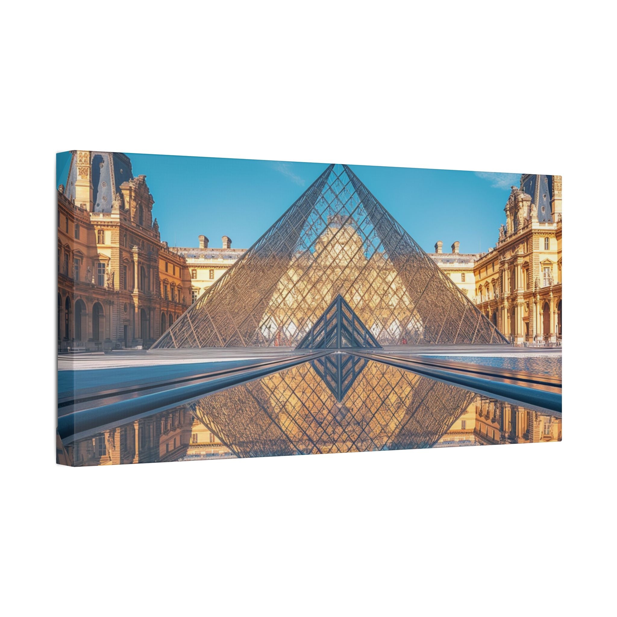Louvre Glass Pyramid Canvas Print — Paris Travel Wall Art