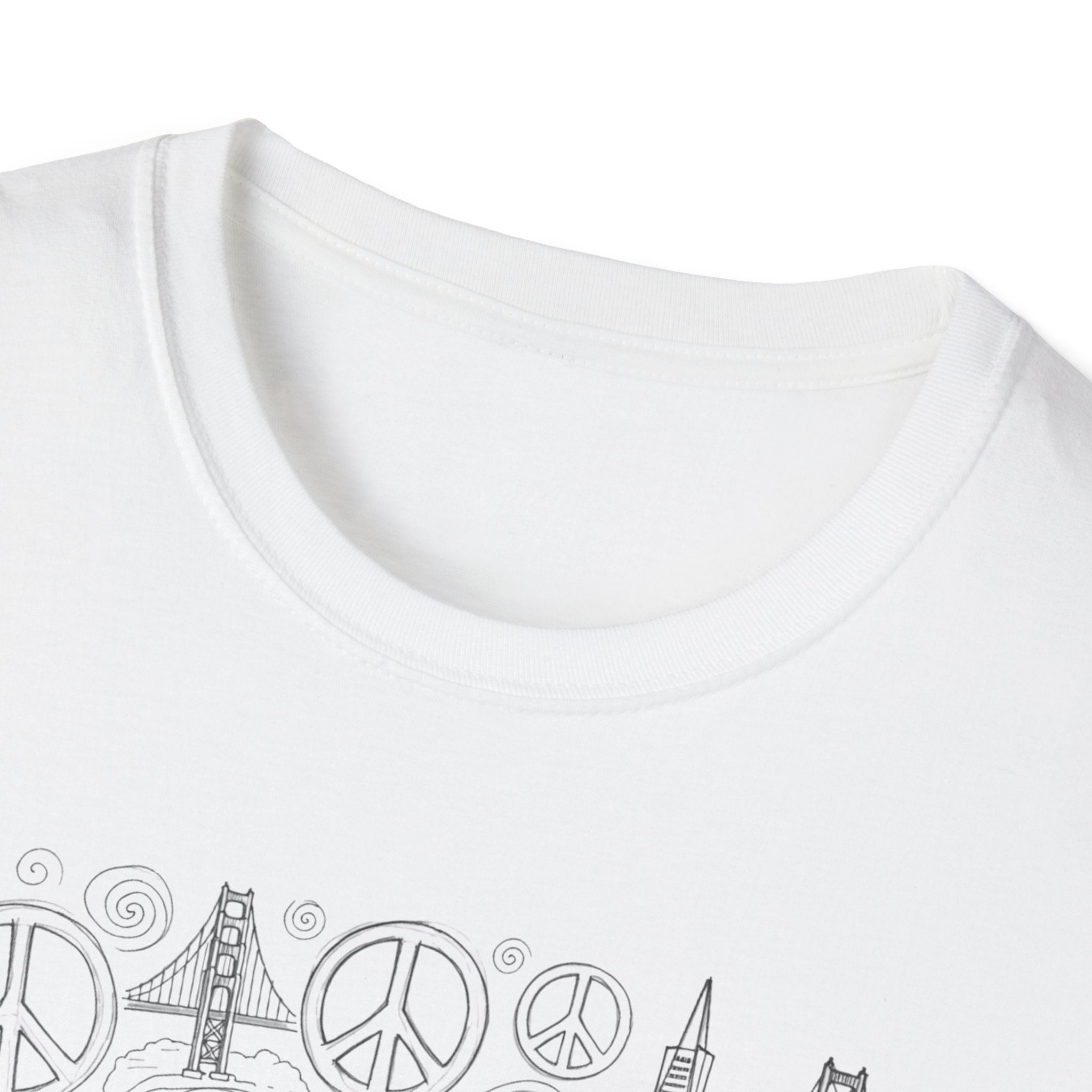 San Francisco Doodle T-Shirt – 'Free Spirits Welcome' Vintage City Sketch Tee