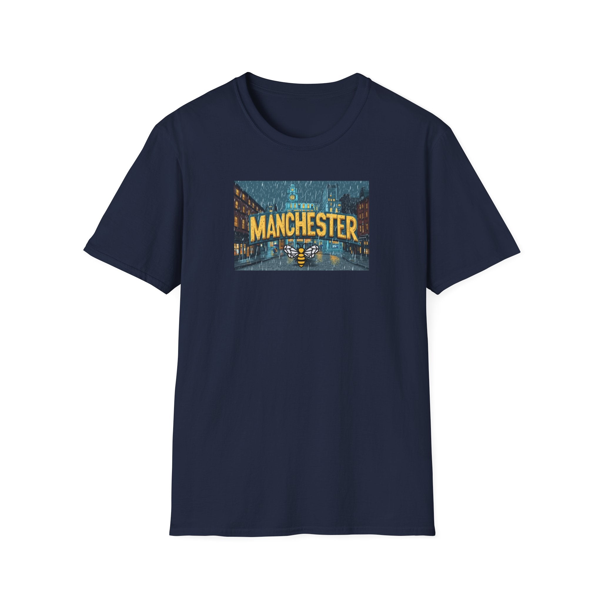 Manchester City Street Scene T-Shirt | Retro Skyline Tee