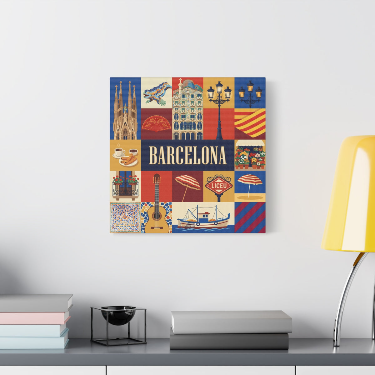 Barcelona Travel Collage Canvas