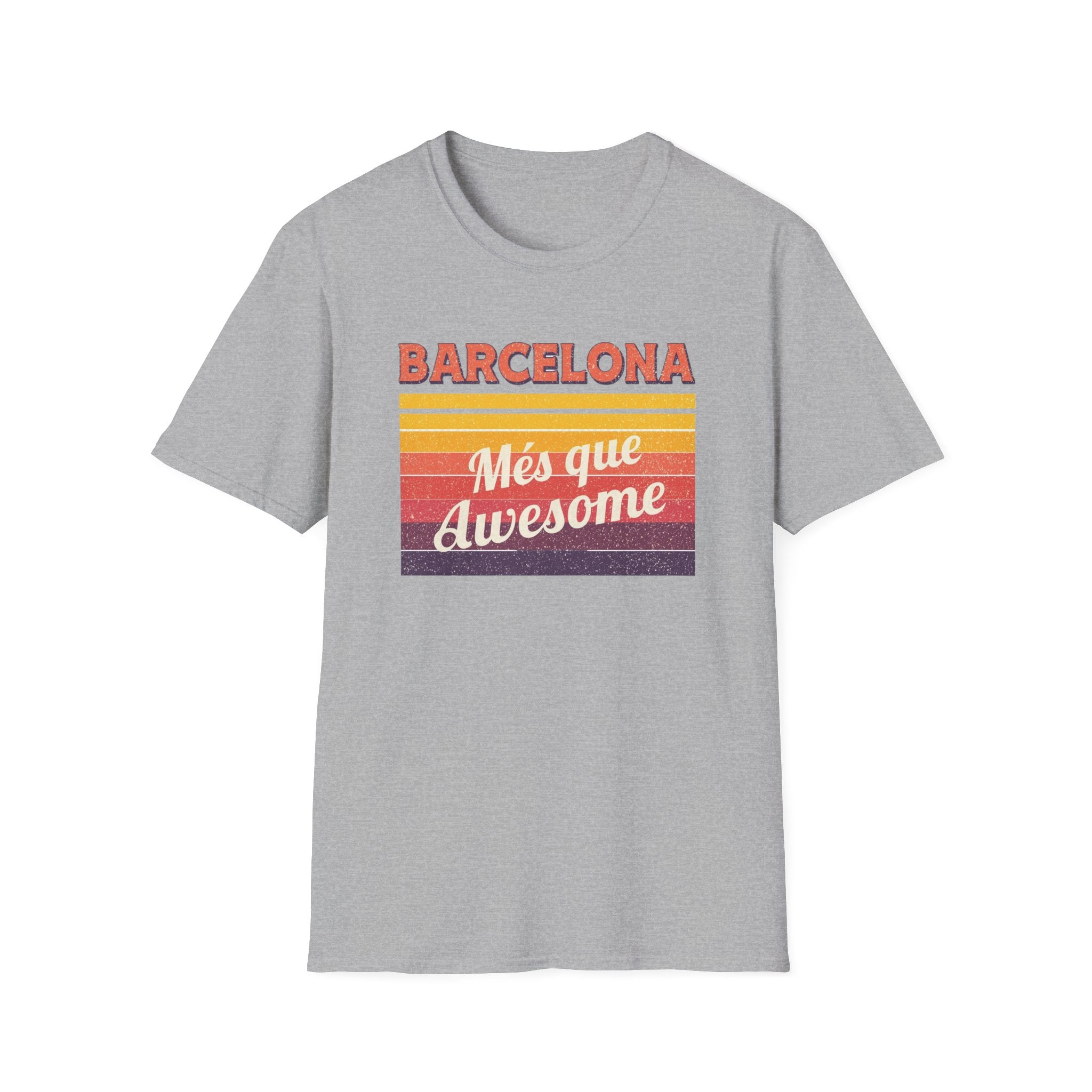 Barcelona "Més que Awesome" Retro Stripe T-Shirt
