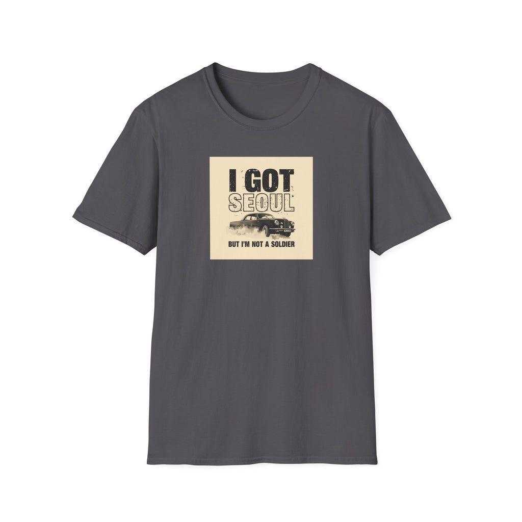 Seoul Travel Tee — "I Got Seoul But I’m Not A Soldier" Vintage Korea Souvenir T-Shirt