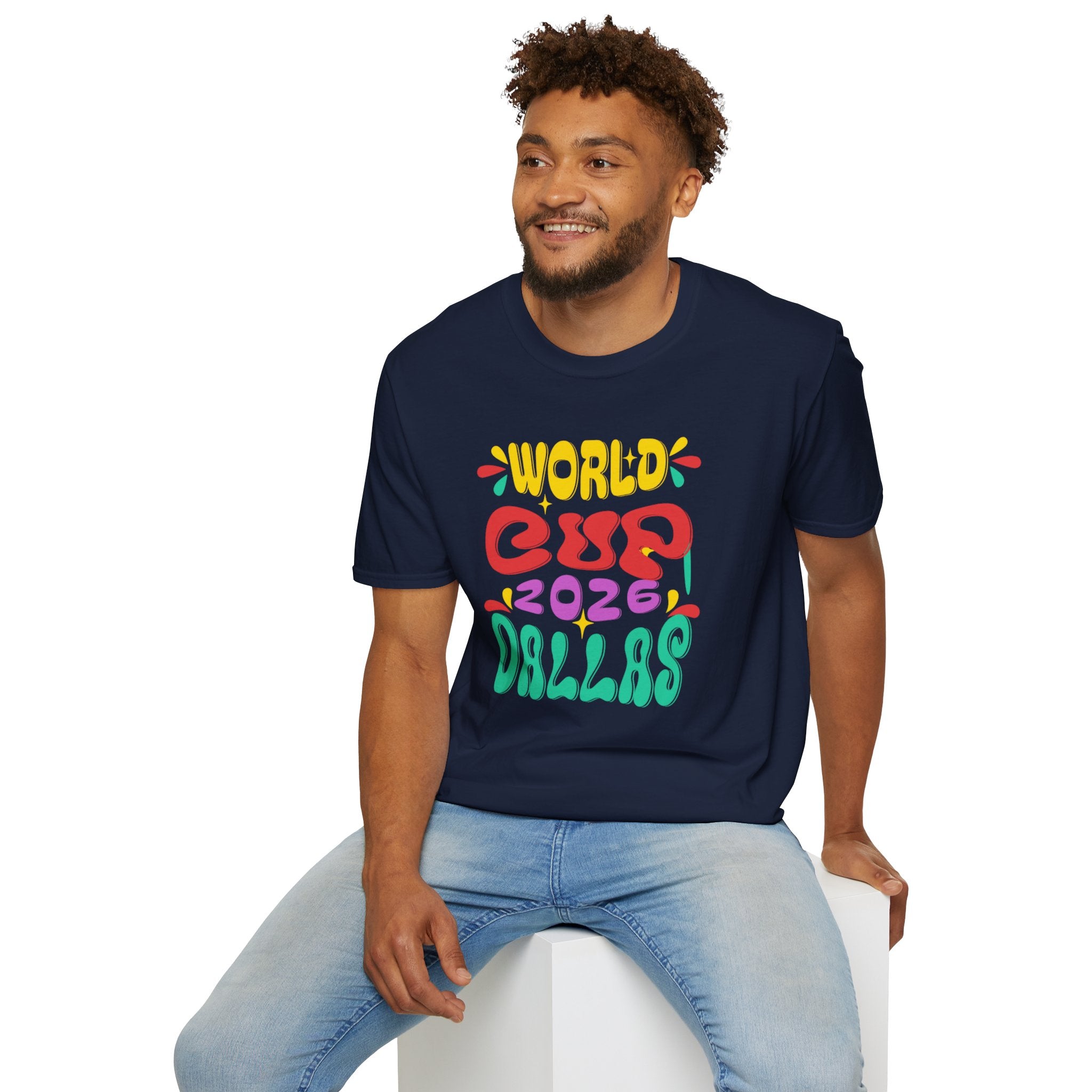 World Cup 2026 Dallas T-Shirt — Colorful Retro Soccer Fan Tee