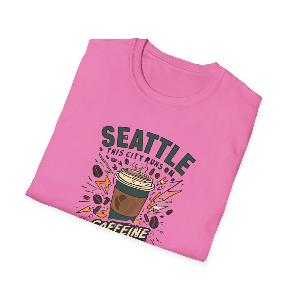 Seattle Caffeine Chaos T-Shirt – This City Runs on Coffee Graphic Tee