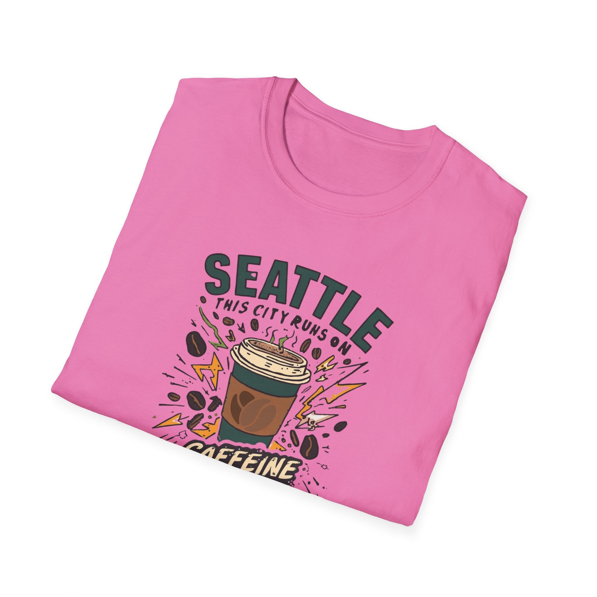 Seattle Caffeine Chaos T-Shirt – This City Runs on Coffee Graphic Tee