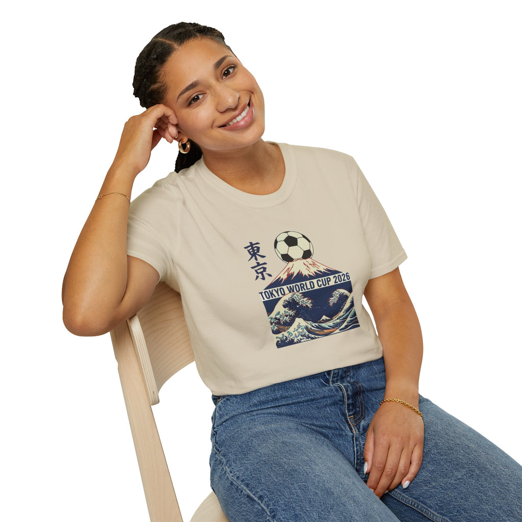 Tokyo World Cup 2026 Soccer T‑Shirt — Great Wave Football Design