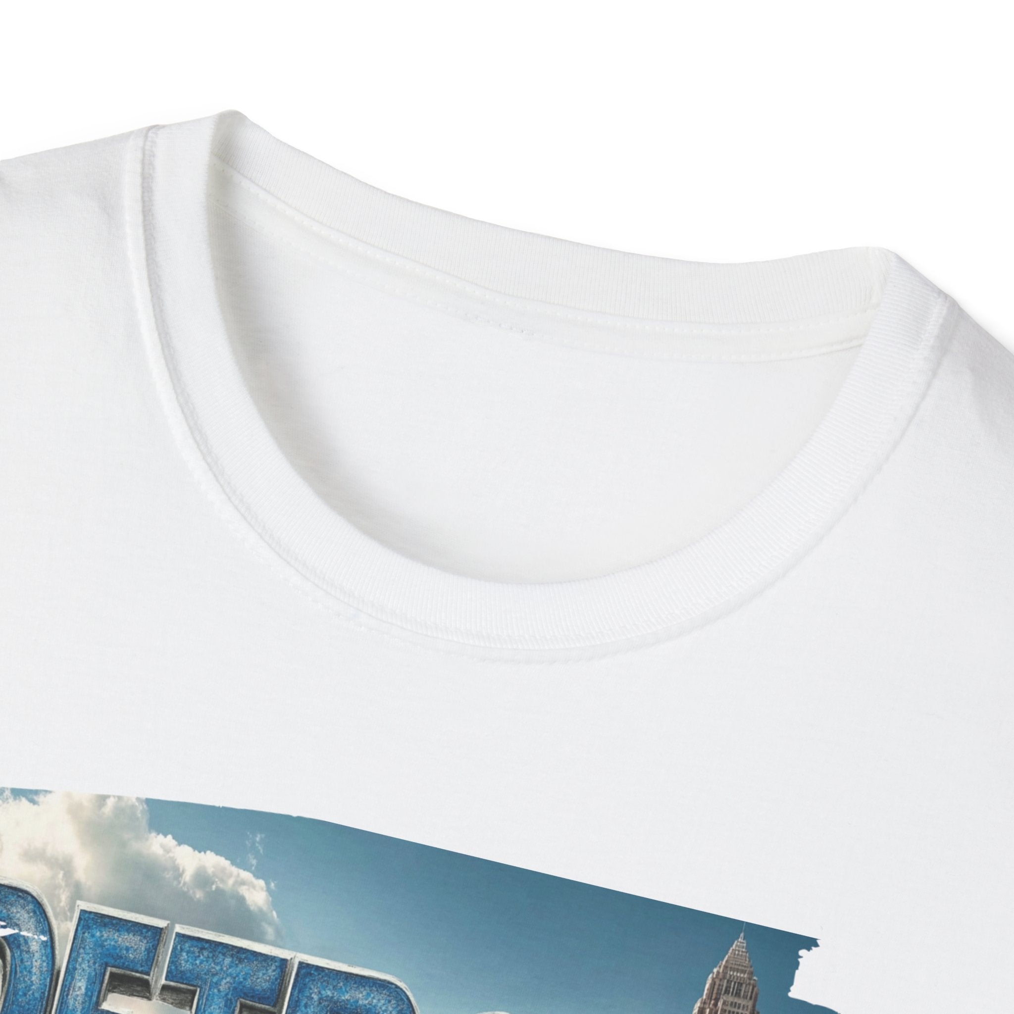 Detroit city skyline brushstroke T-Shirt | Motor City typography