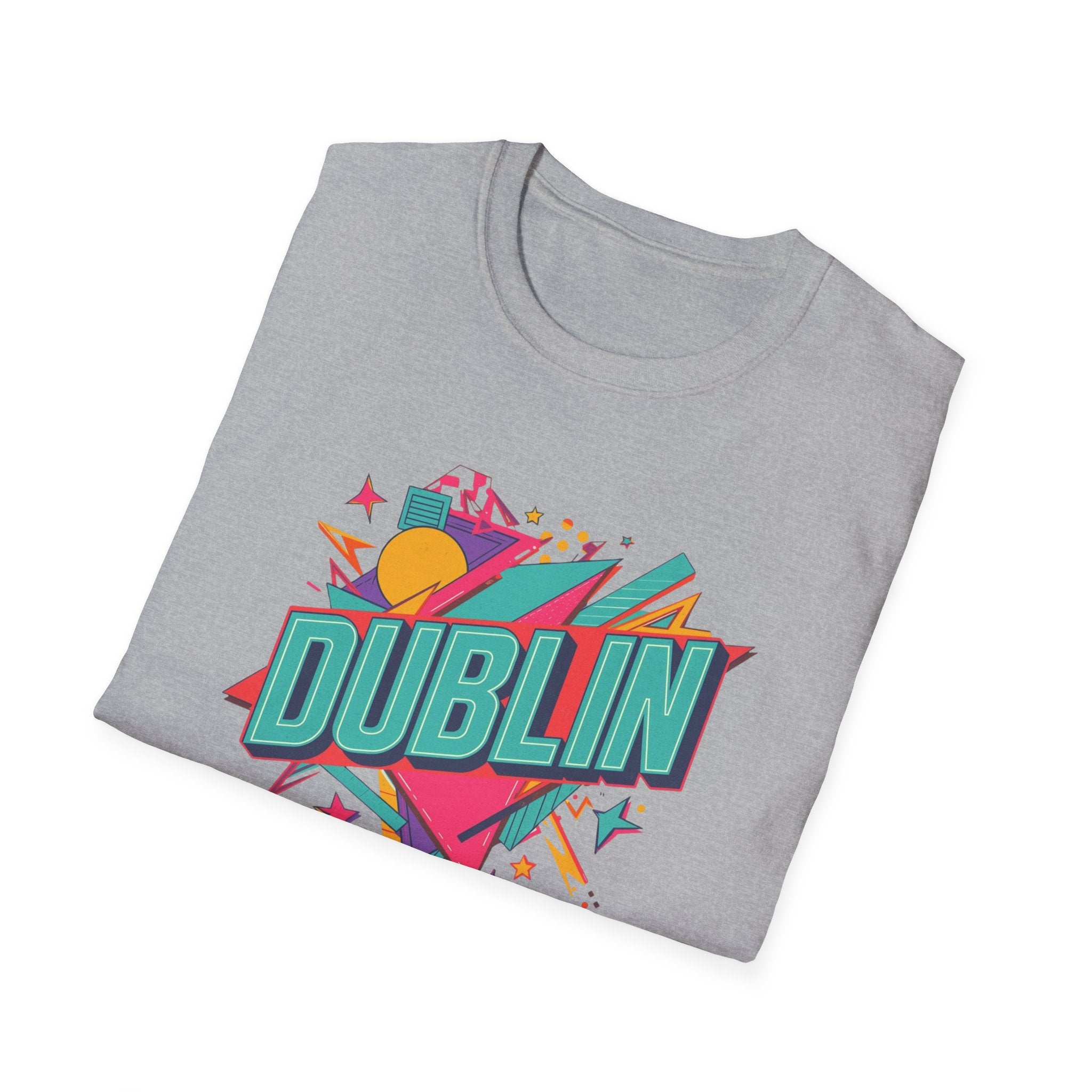 Dublin Retro Graphic T-Shirt — Bright 80s Style City Souvenir