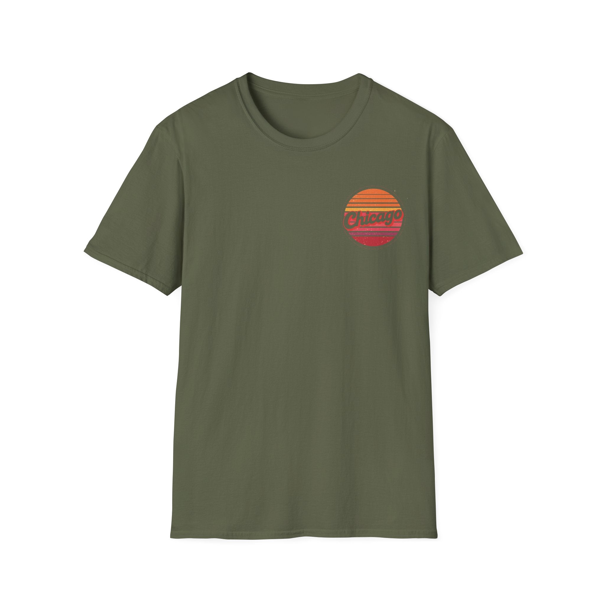 Chicago Retro Sunset T-Shirt | Vintage City Logo Tee
